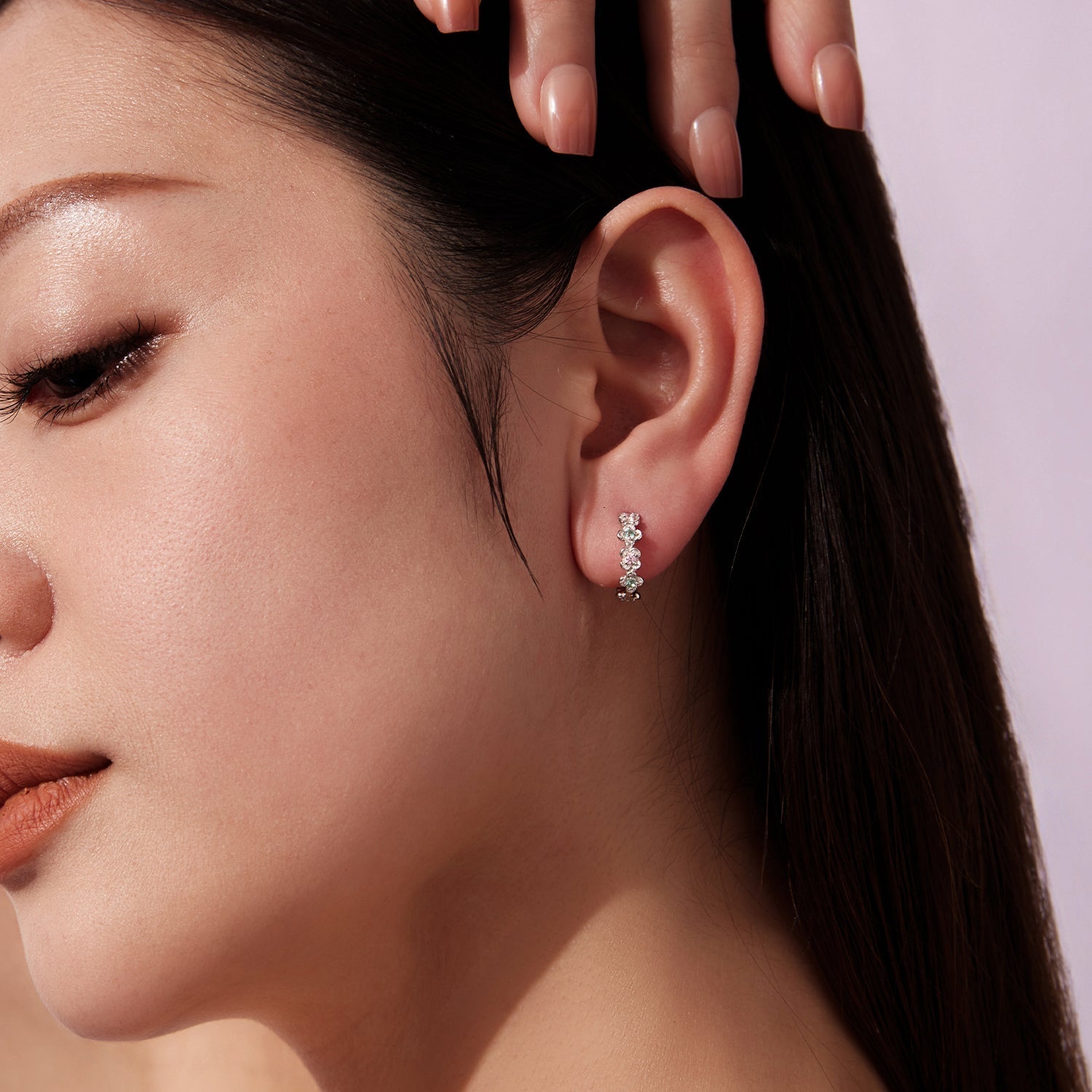 925 Sterling Silver Earrings with CZ and White Gold Plating DestGlow
