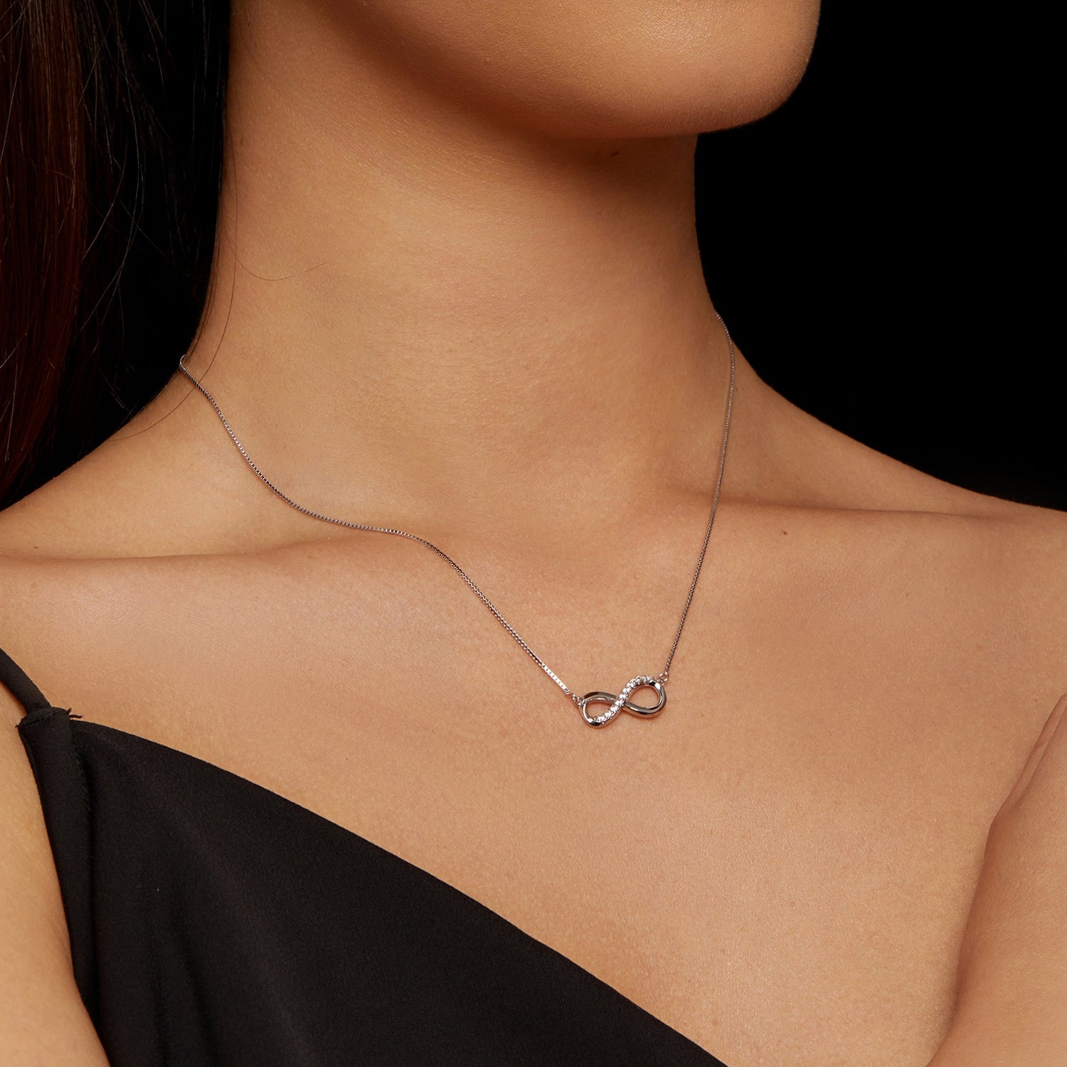 925 Sterling Silver Moissanite 1.5mm Necklace 400+50mm for Women DestGlow