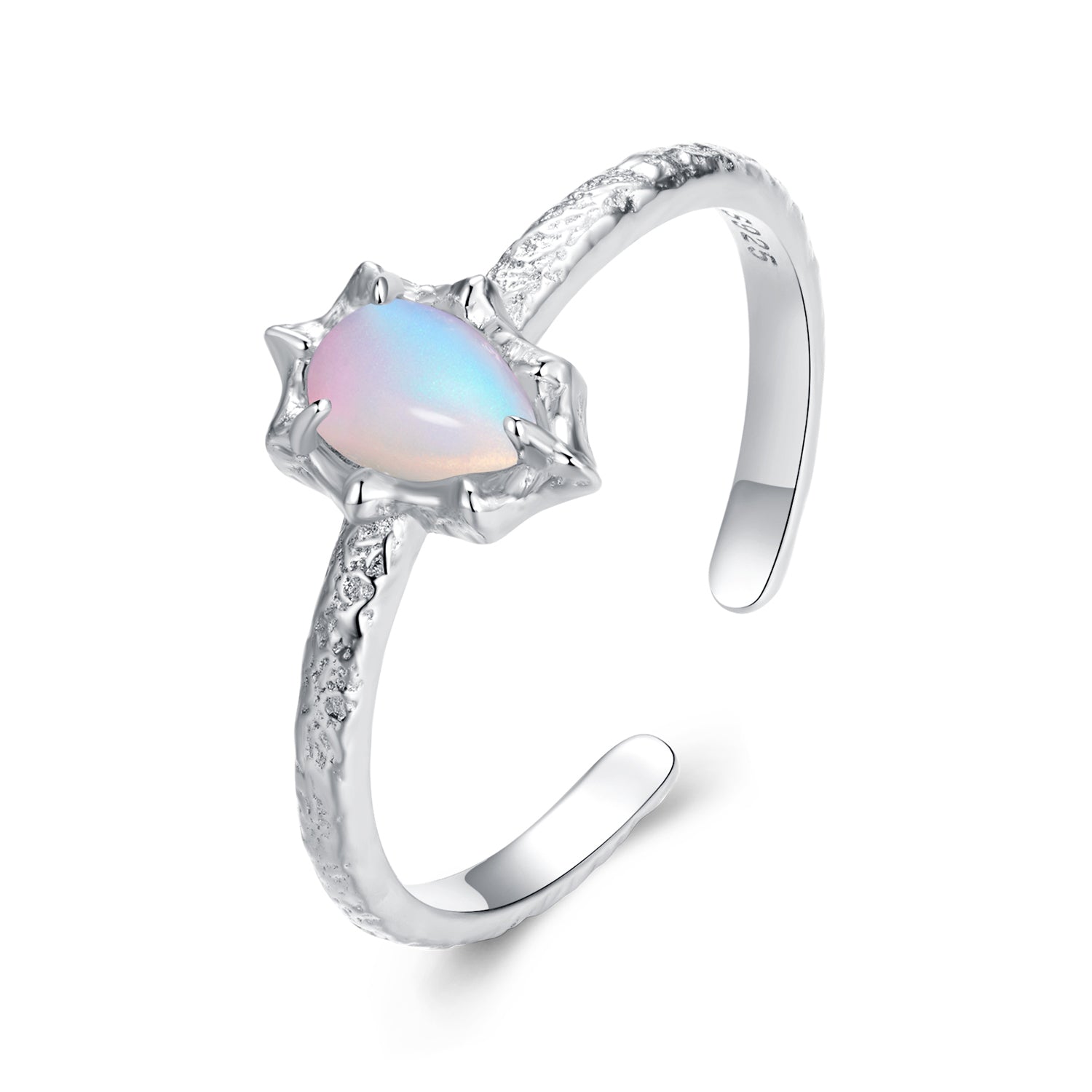 925 Sterling Silver & Synthetic Opal Pendant 0.9x0.7cm for Women DestGlow