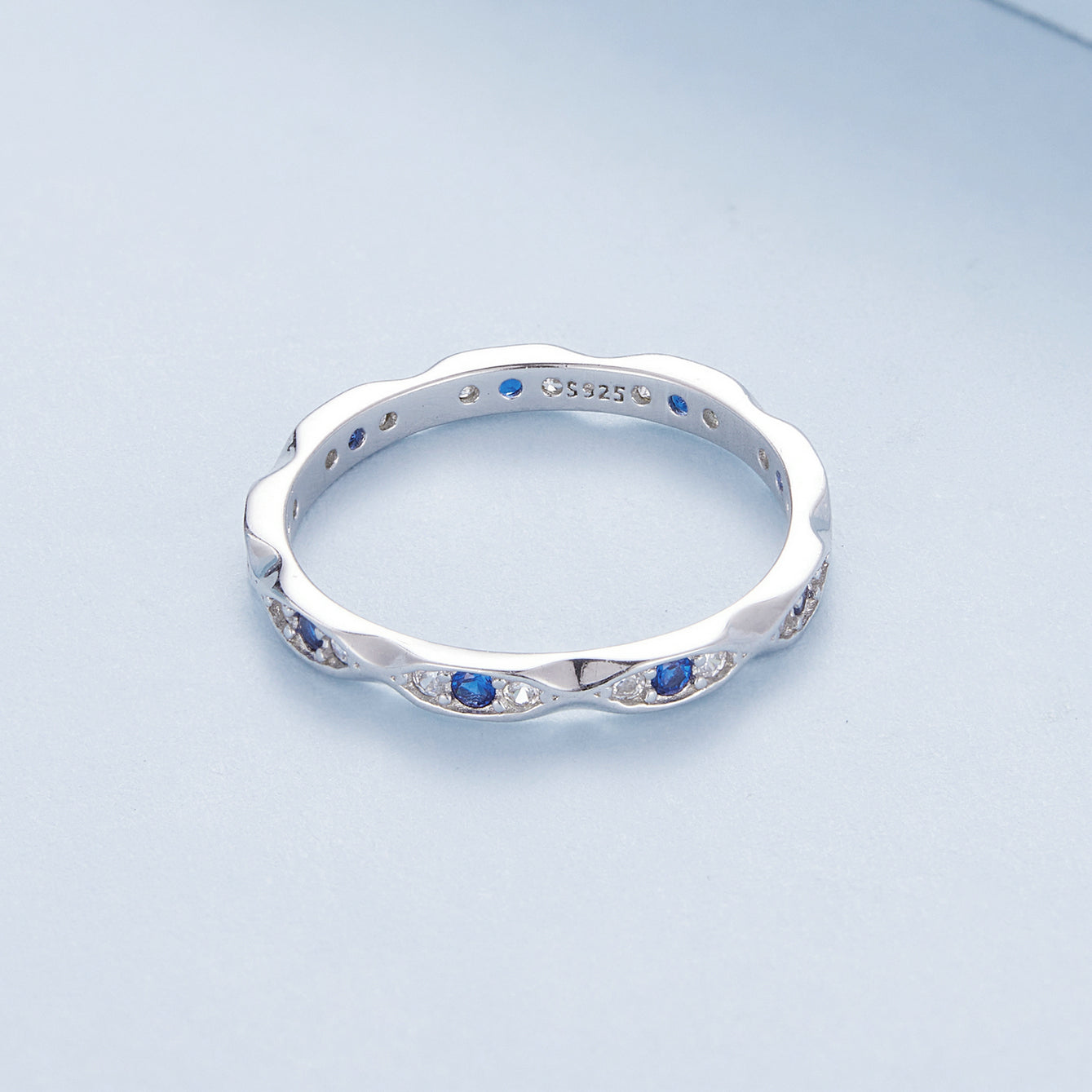 925 Sterling Silver Pavé Setting CZ Ring Size 6.0 for Women DestGlow