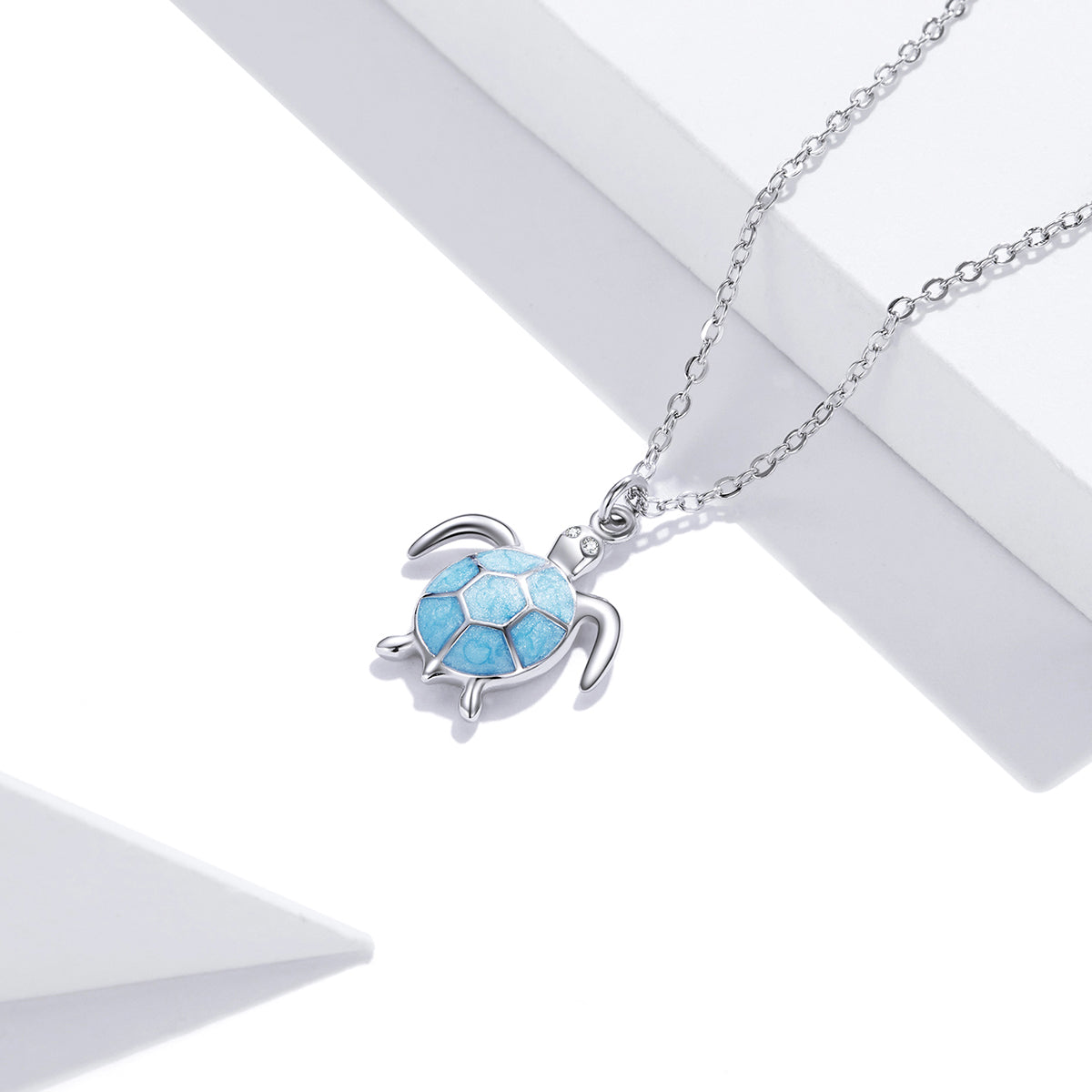 925 Sterling Silver Adjustable Necklace with Pavé CZ and Enamel, 44cm DestGlow