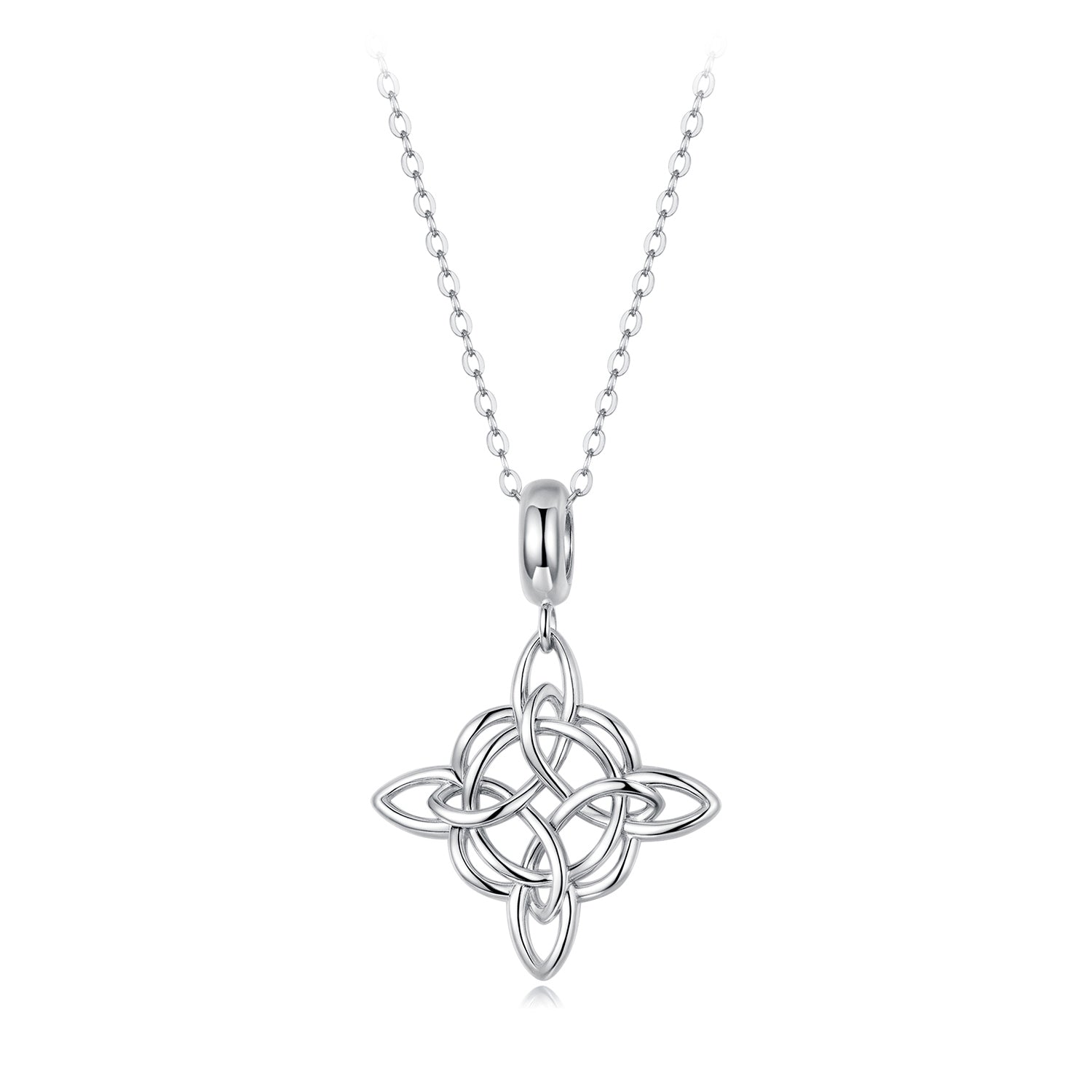 925 Sterling Silver Necklace with White Gold Plating and CZ - 40+5cm for Women DestGlow
