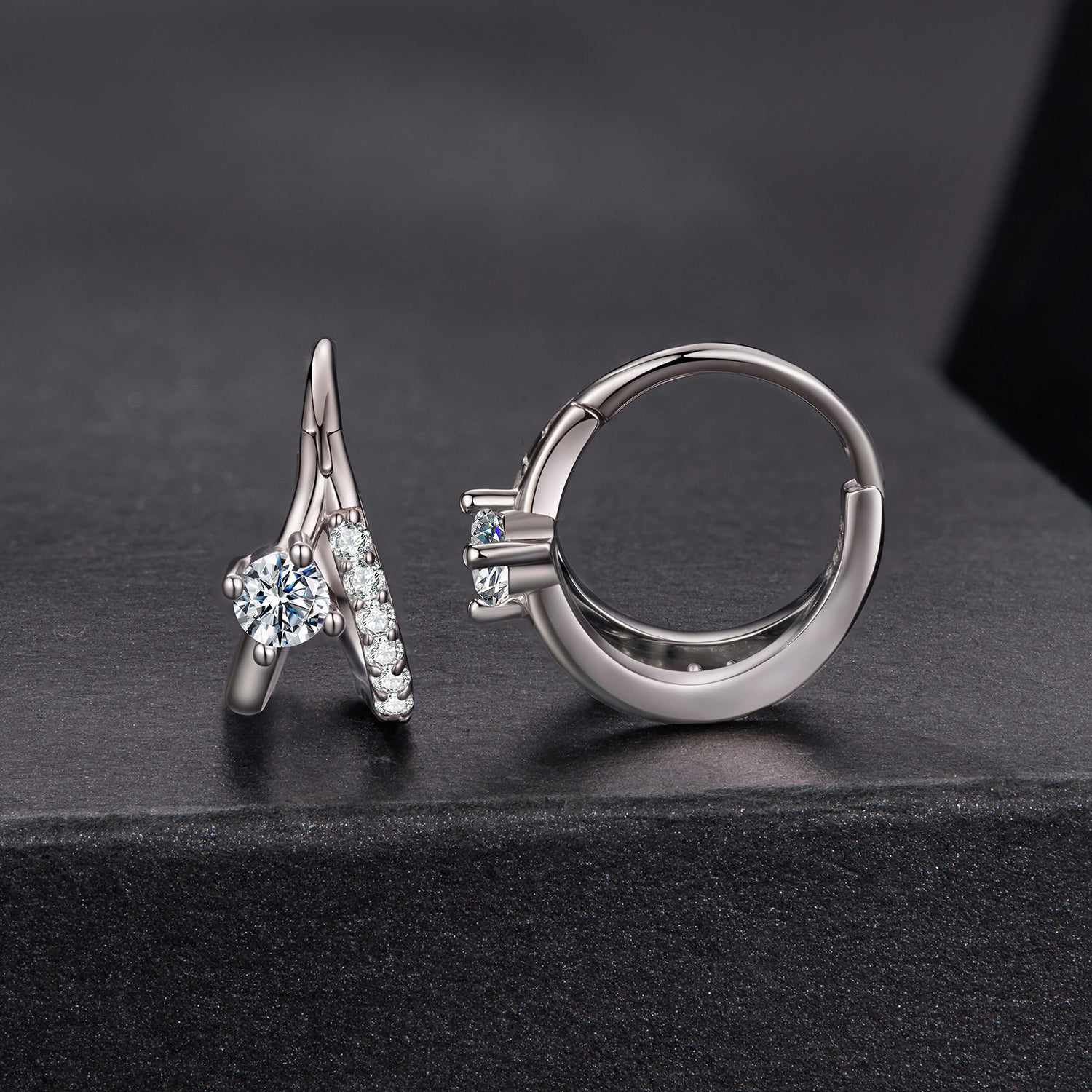 925 Sterling Silver Moissanite 0.3ct Earrings Size 1.2*0.6cm for Women DestGlow
