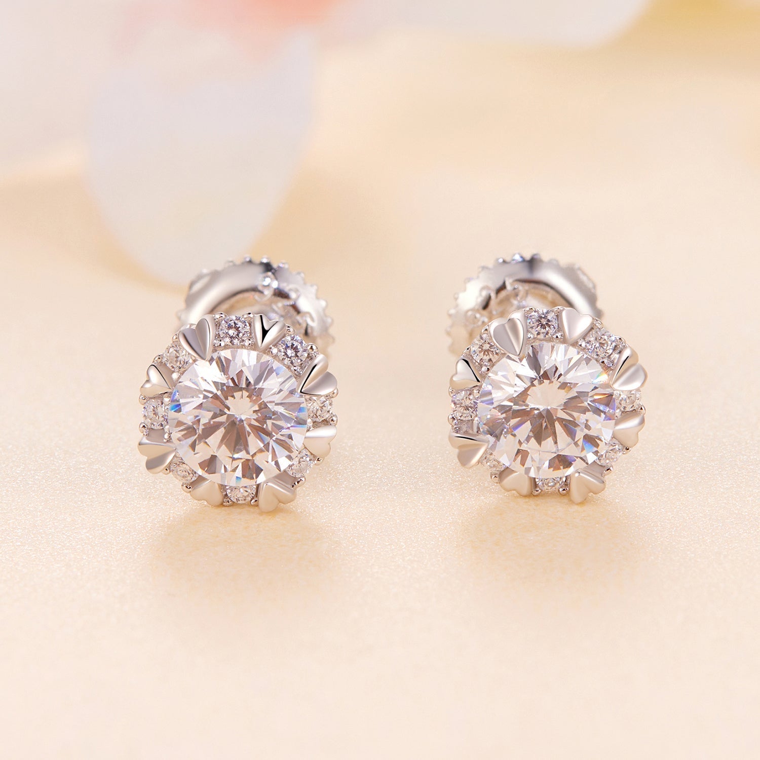 925 Sterling Silver Moissanite 0.50 Carat Earrings for Women DestGlow