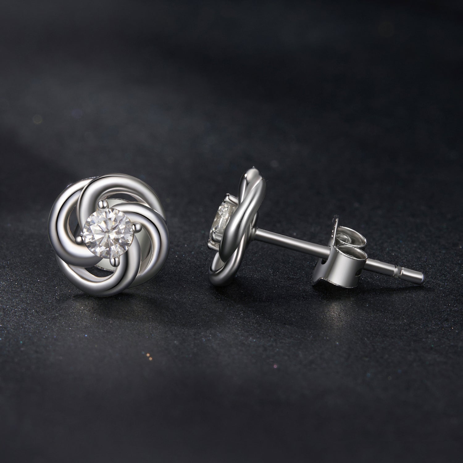925 Sterling Silver Moissanite Earrings, 0.3cm, White Gold Plated, for Women DestGlow