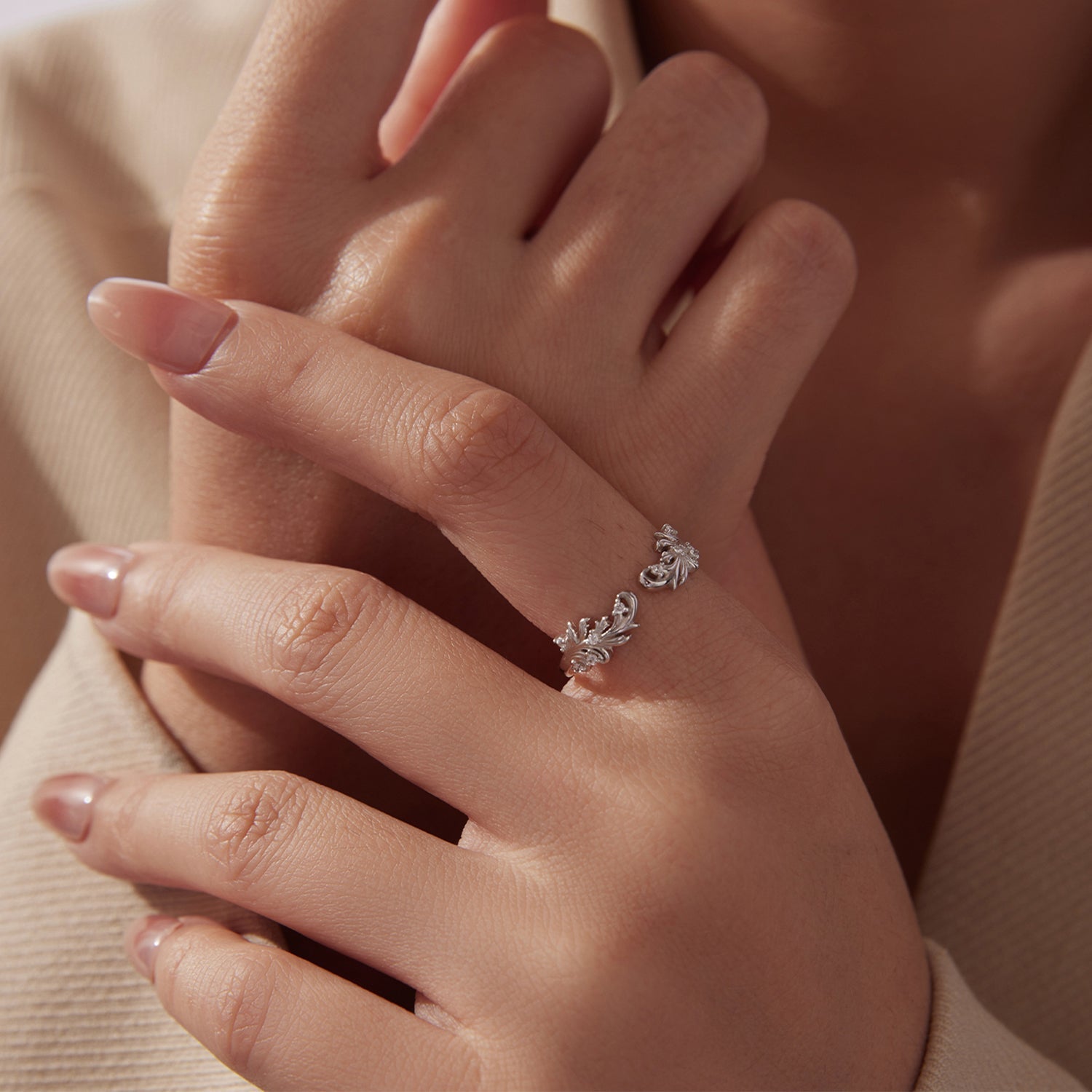 925 Sterling Silver White Gold Plated Ring with Pavé Setting CZ for Women DestGlow
