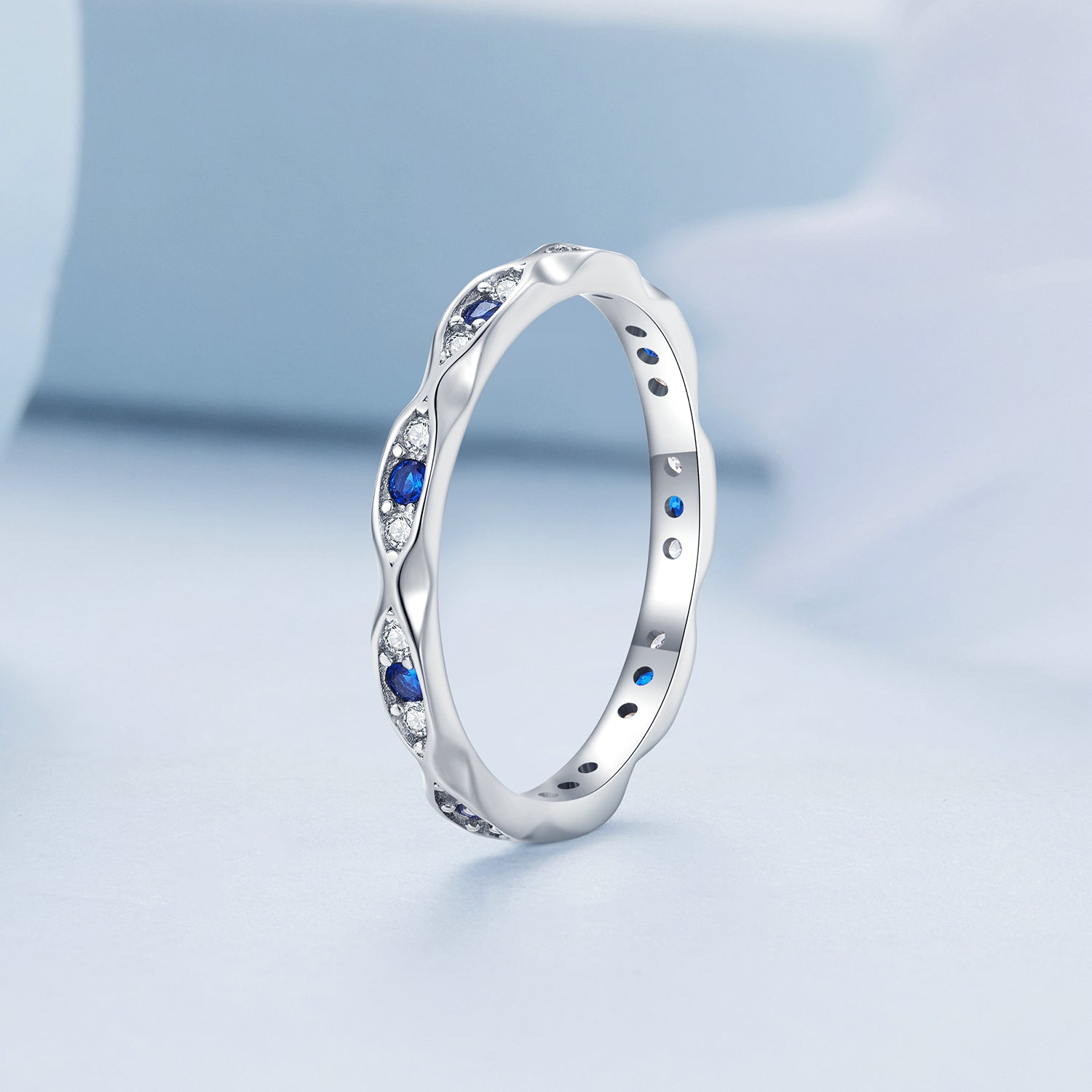 925 Sterling Silver Pavé Setting CZ Ring Size 6.0 for Women DestGlow