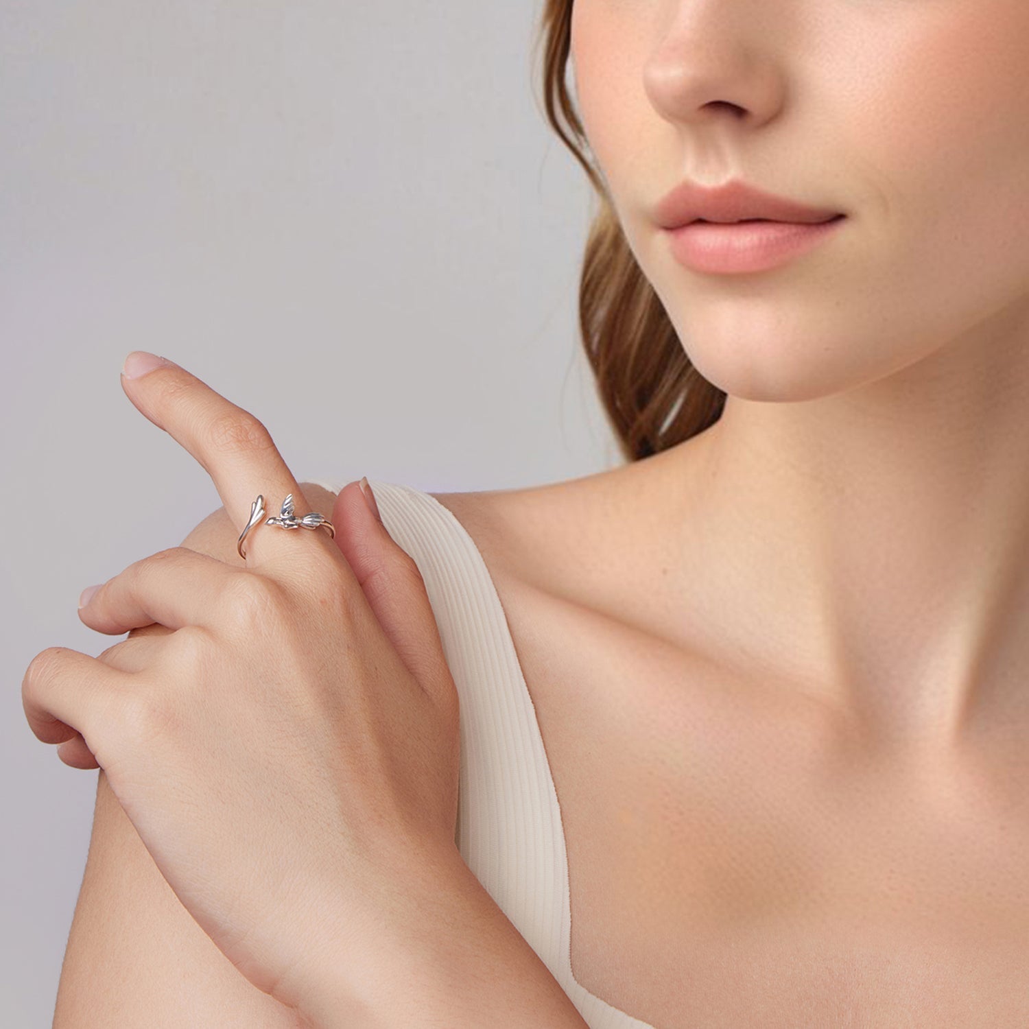 925 Sterling Silver Oxidized Silver Bird Ring for Women - 0.14cm Width, 0.7cm Bird Size DestGlow