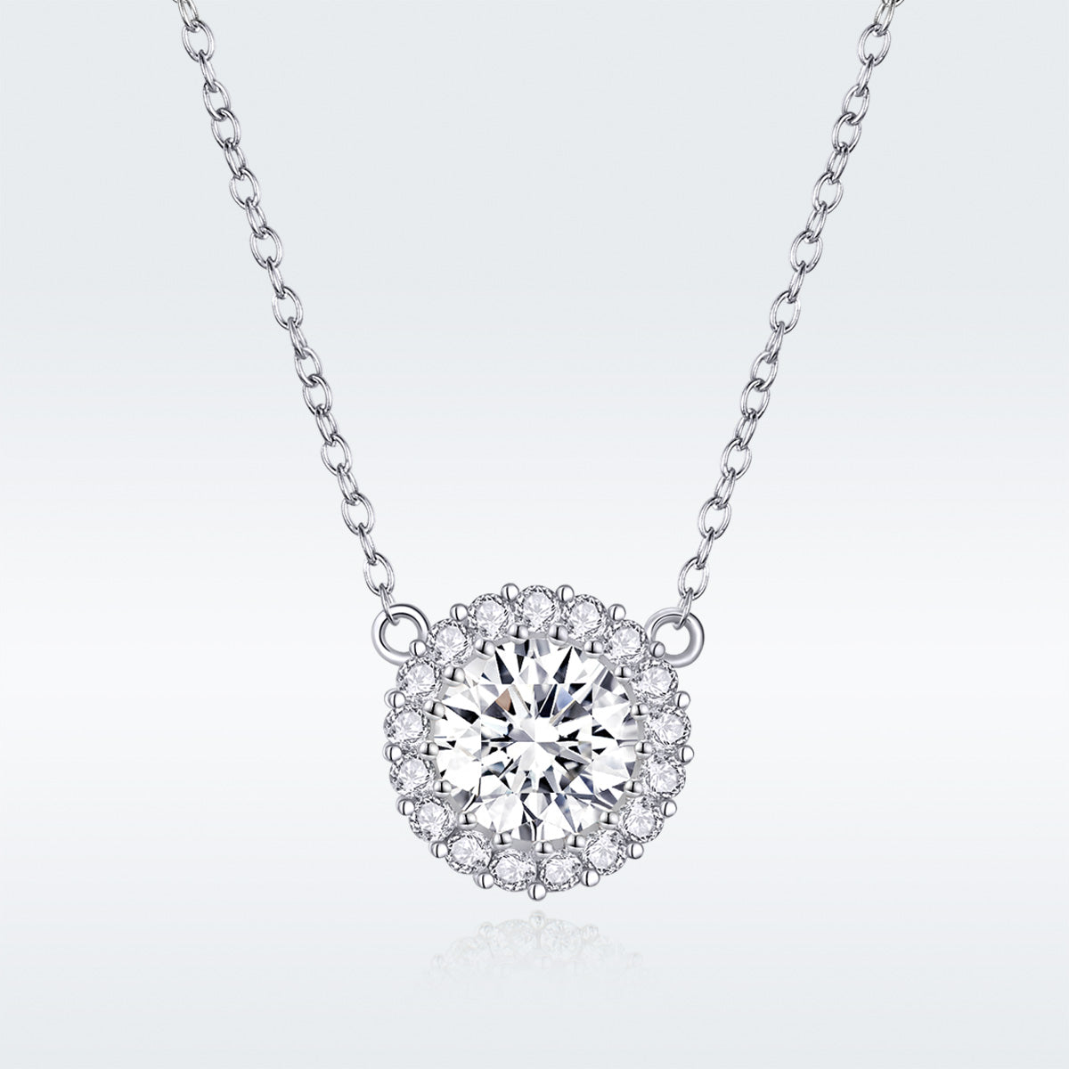 925 Sterling Silver Plated Platinum 49cm Pavé Setting CZ Necklace for Women DestGlow