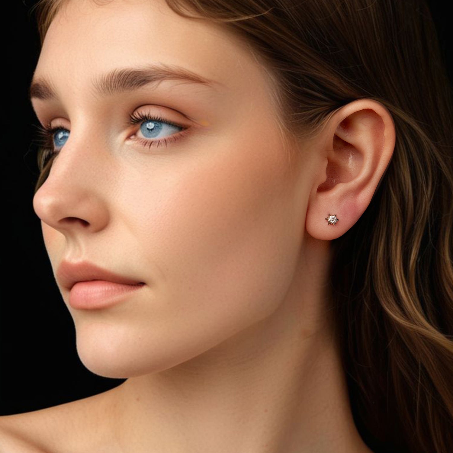 925 Sterling Silver Moissanite 0.10 Carat Earrings for Women DestGlow