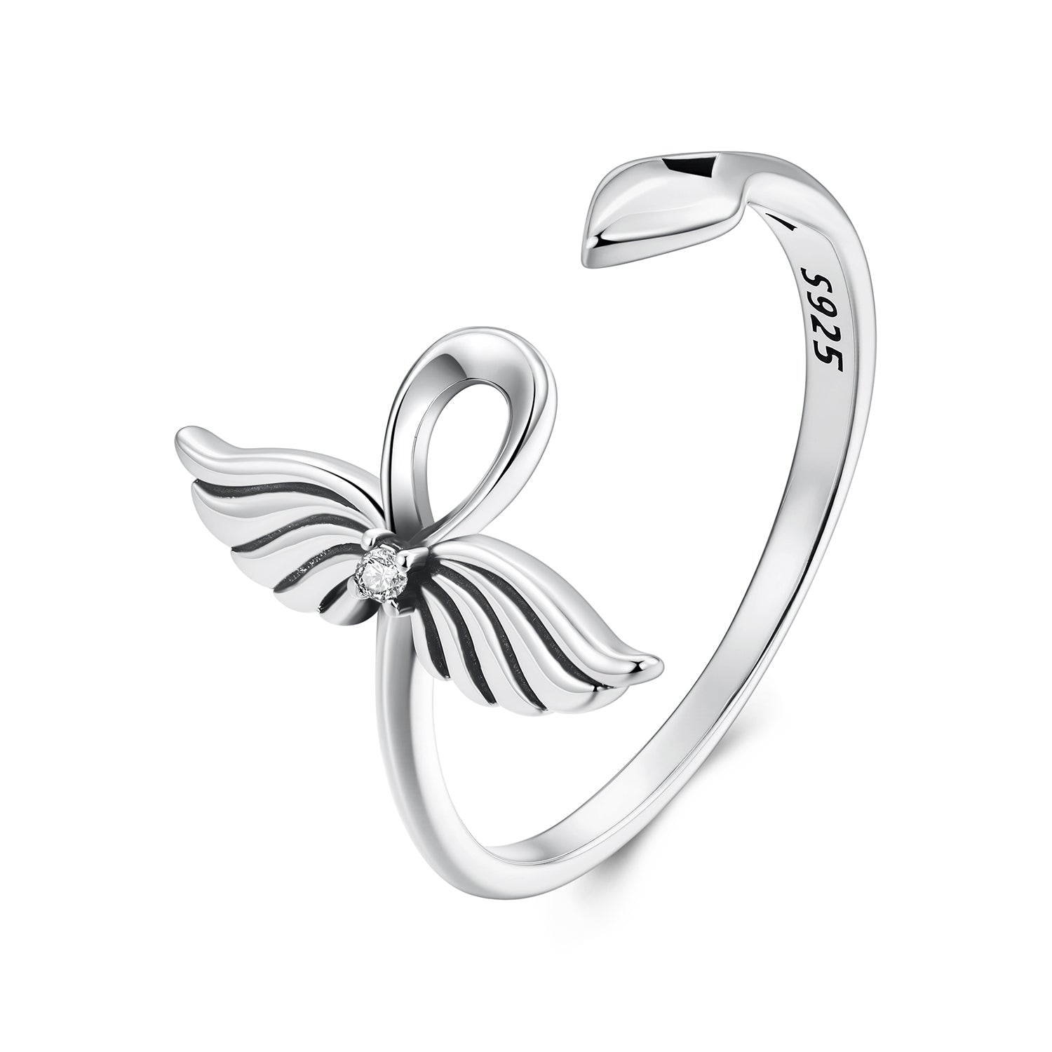 925 Sterling Silver Oxidized Silver Pavé Setting CZ Rings for Women DestGlow