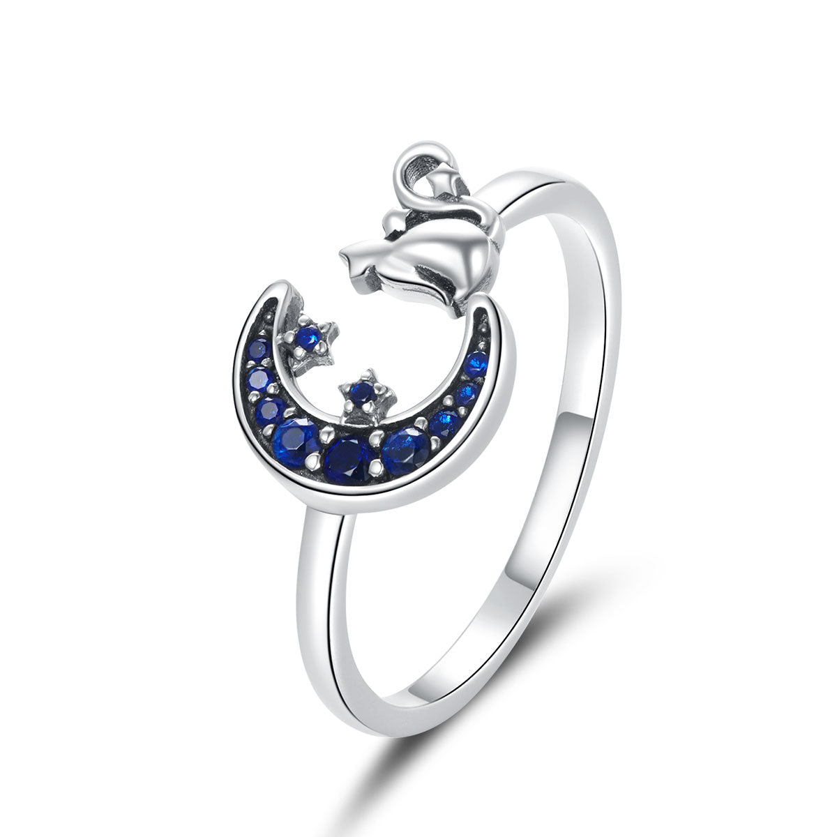 S925 Sterling Silver Oxidized Pavé Setting CZ Ring DestGlow
