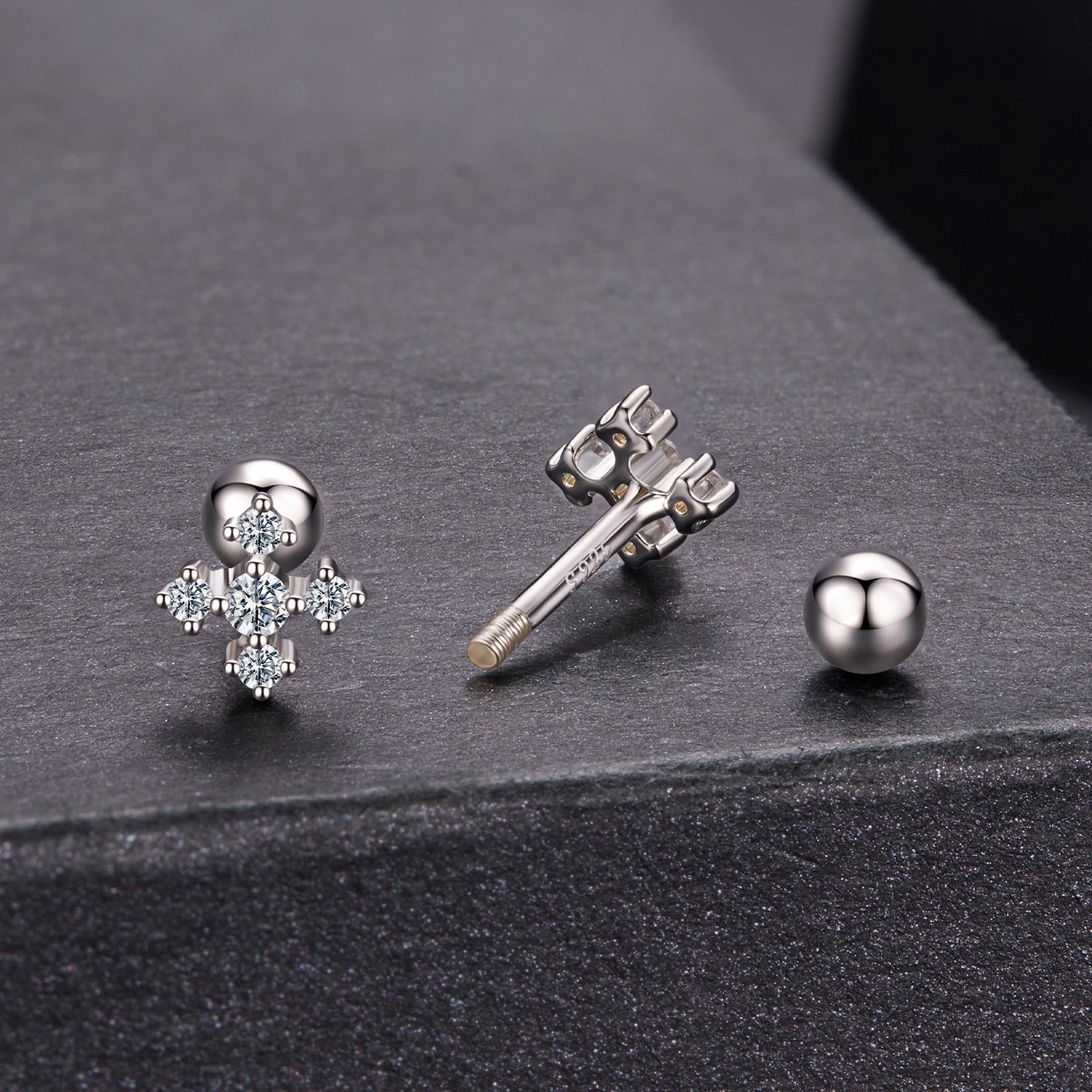 925 Sterling Silver Moissanite Earrings White Gold Plated 0.5cm for Women DestGlow