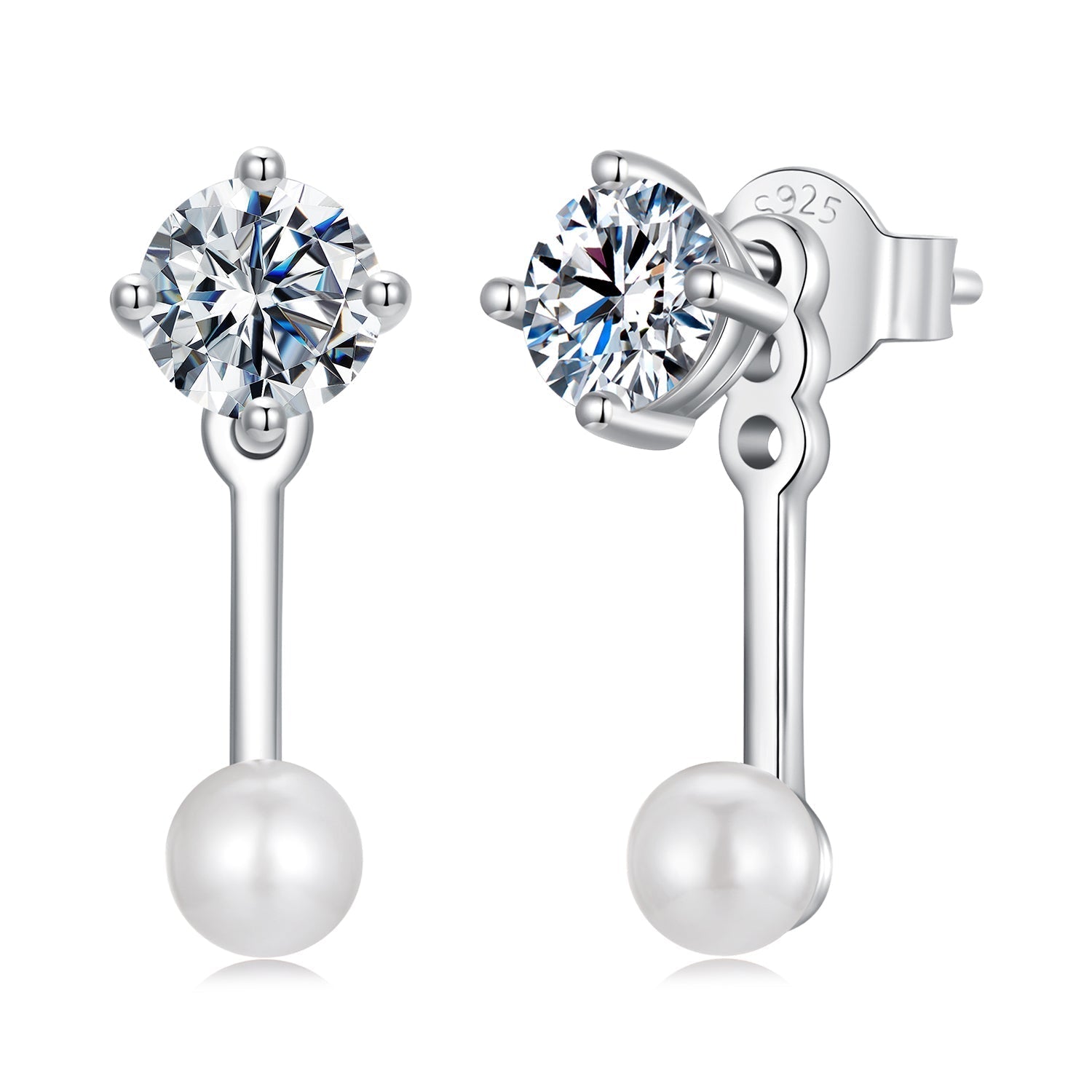 925 Sterling Silver 0.50 Carat Moissanite Earrings for Women DestGlow
