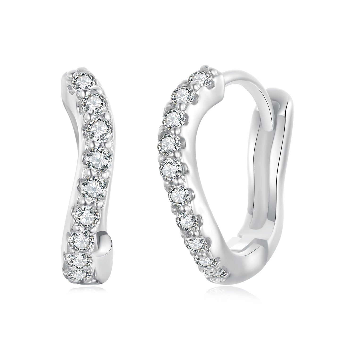 925 Sterling Silver Pavé CZ Earrings for Women DestGlow