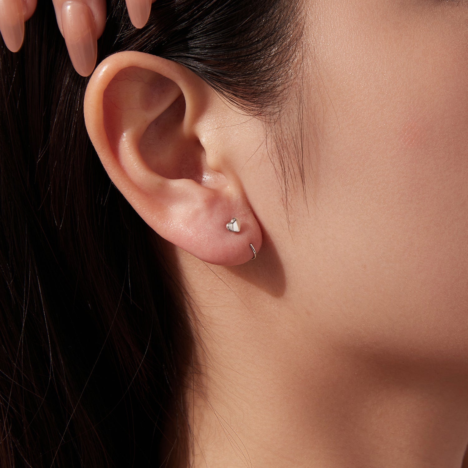 925 Silver White Gold Plated 1.4cm Brass Earrings for Women DestGlow