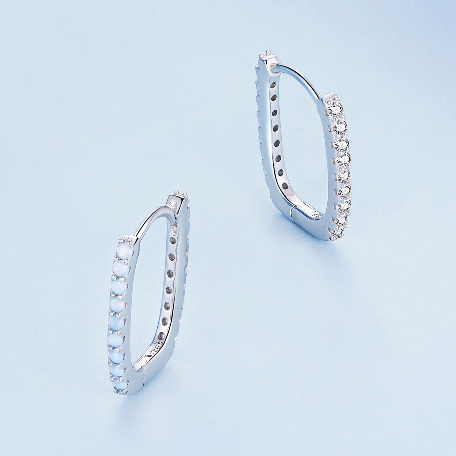 925 Sterling Silver Opal Earrings with Platinum Plating for Women DestGlow