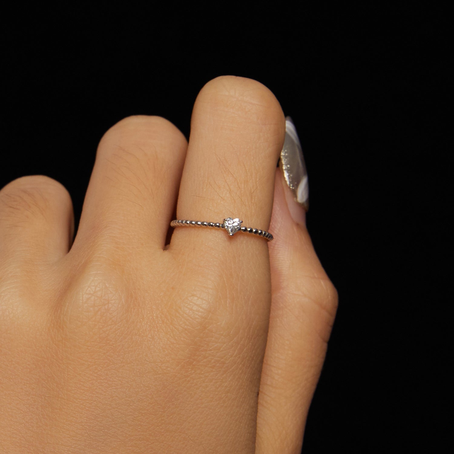 925 Sterling Silver Moissanite Ring Size 6 Plated White Gold DestGlow