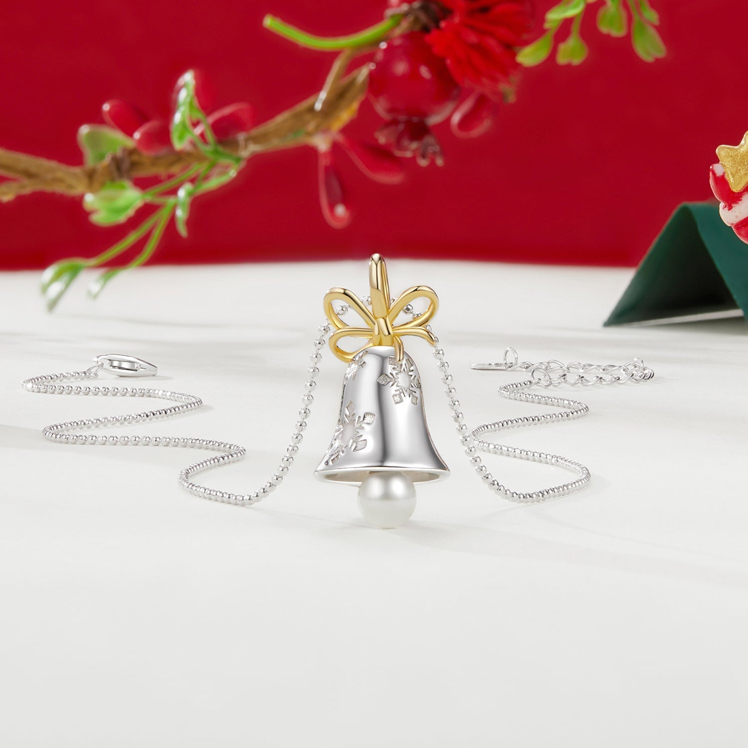 925 Sterling Silver Necklace with Quality Shell Pearl, Length 40+5cm, for Women DestGlow