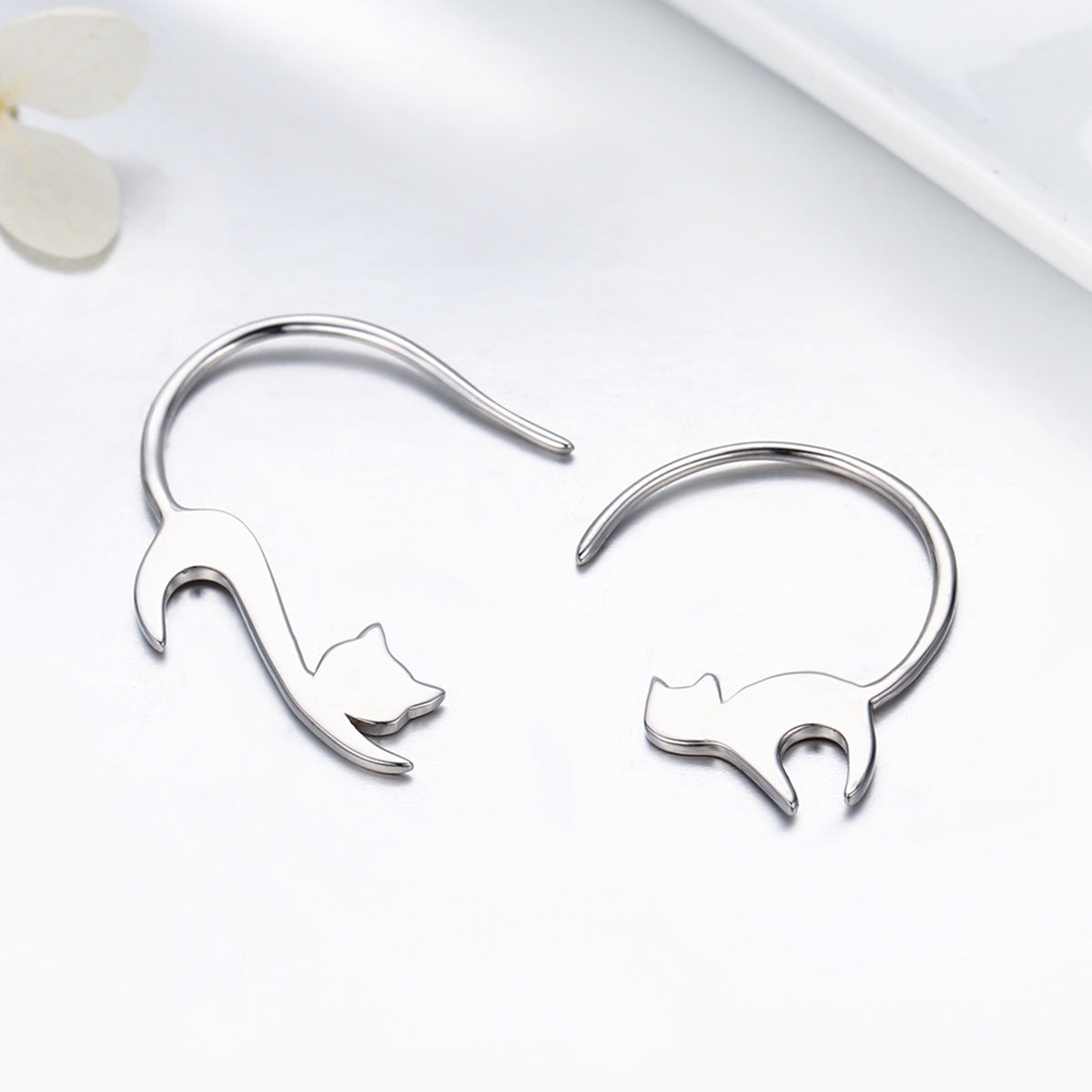 925 Sterling Silver Earrings for Women - 3*2.5cm, Platinum Plated DestGlow