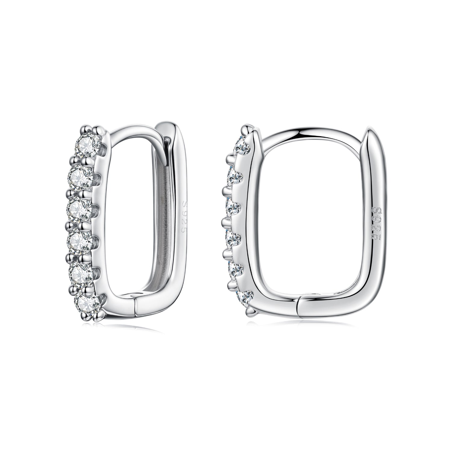 925 Sterling Silver Moissanite Earrings 1.4cm for Women DestGlow