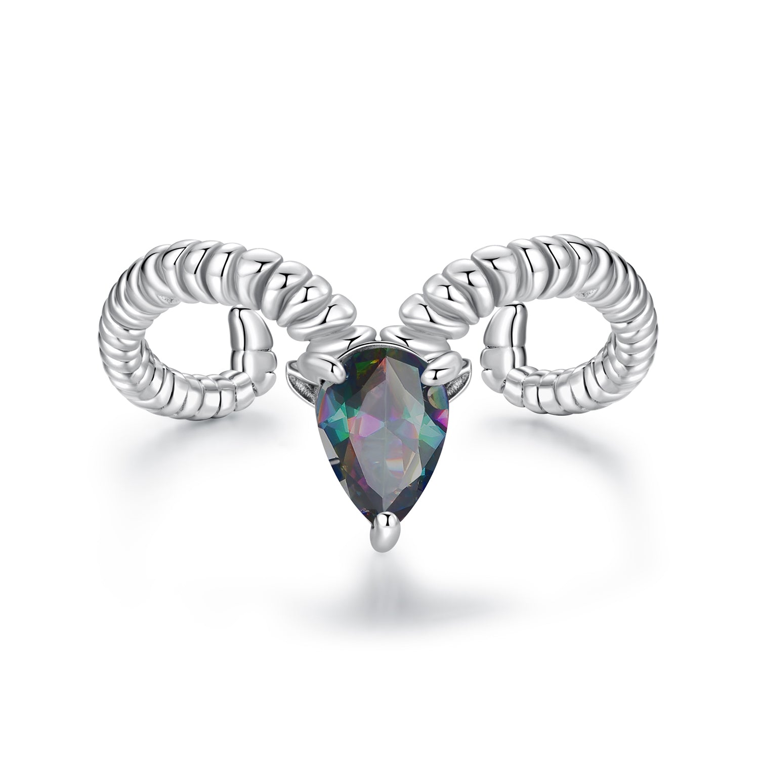 925 Sterling Silver Ring with Transparent Glass - Stylish E | 0.2cm Width for Women DestGlow