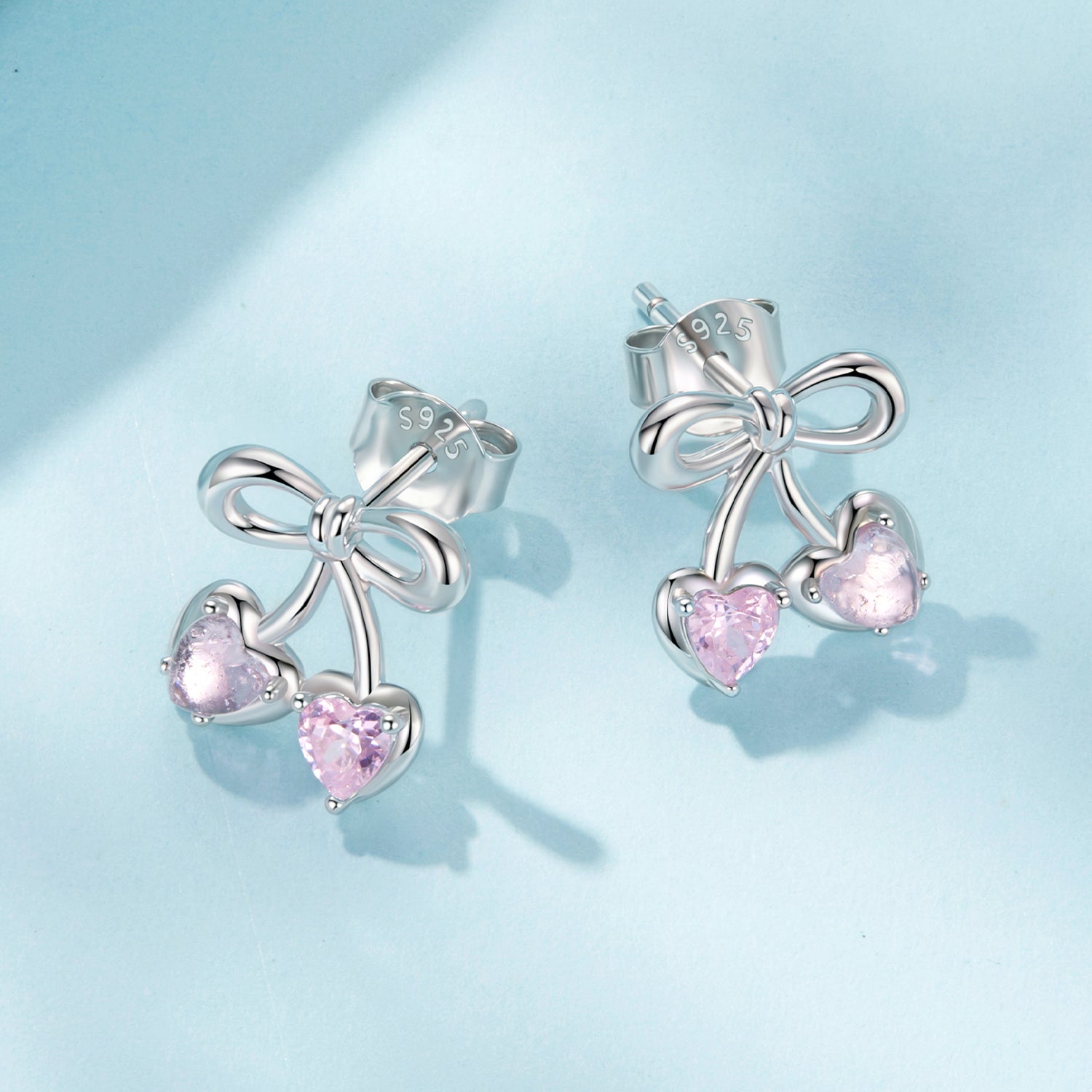 925 Sterling Silver Earrings with Pavé Setting CZ and Transparent Glass for Women DestGlow