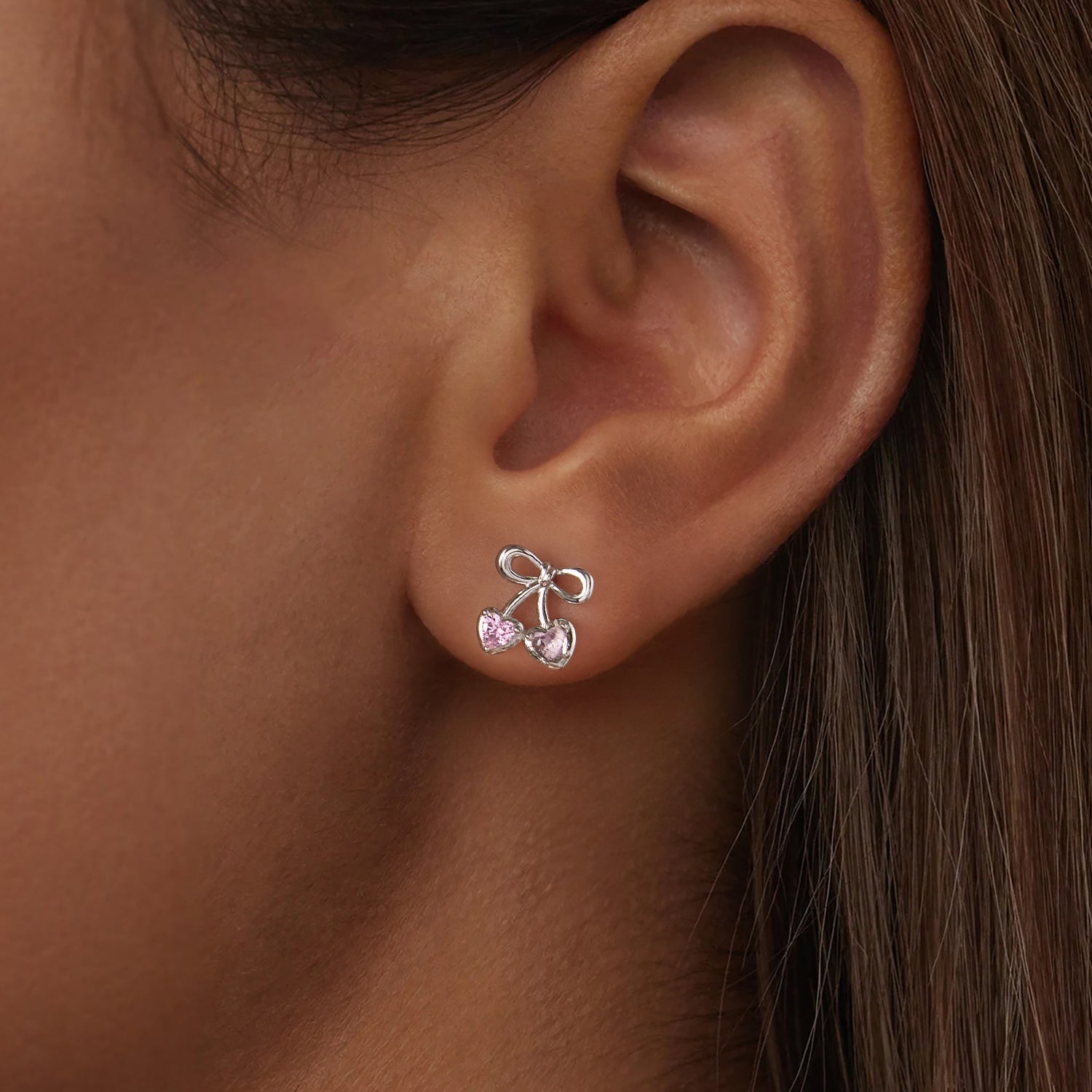 925 Sterling Silver Earrings with Pavé Setting CZ and Transparent Glass for Women DestGlow