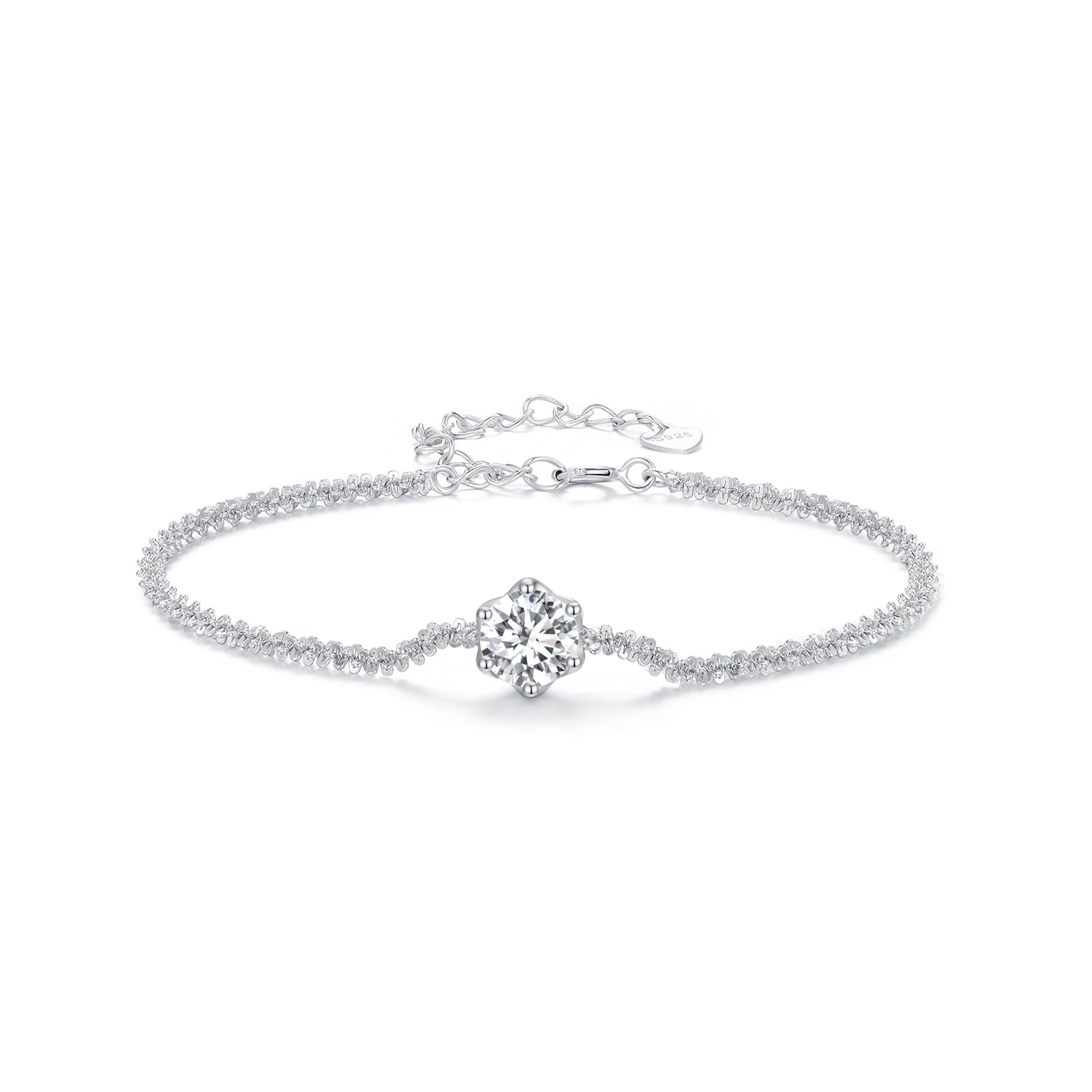 925 Sterling Silver 1 Carat Moissanite Bracelet for Women DestGlow