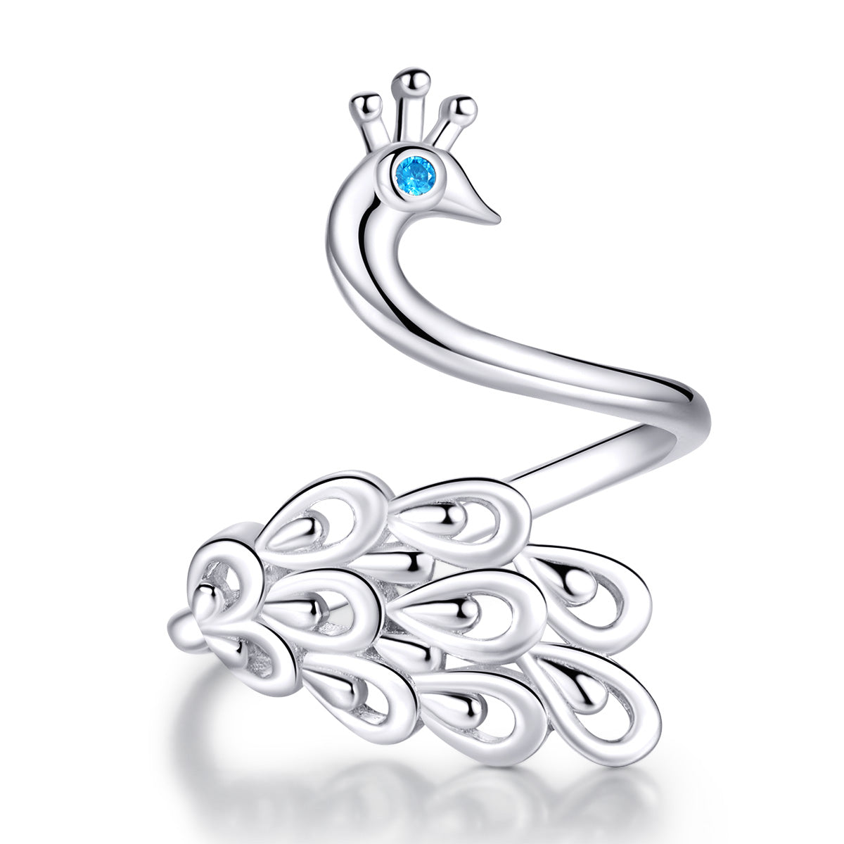 925 Sterling Silver Plated Platinum Pavé Setting CZ Ring for Women by Bids.com