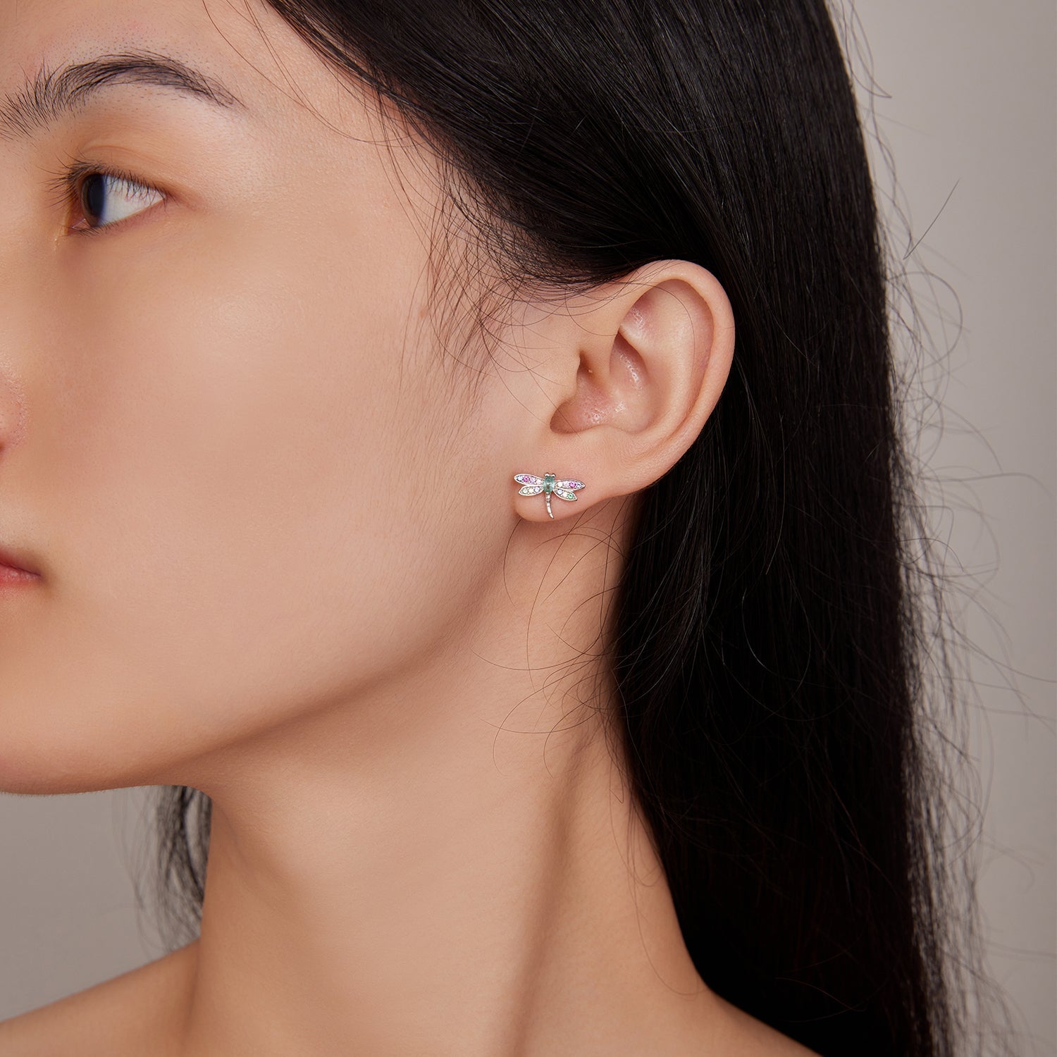 925 Sterling Silver Earrings with Pavé CZ and Transparent Glass DestGlow