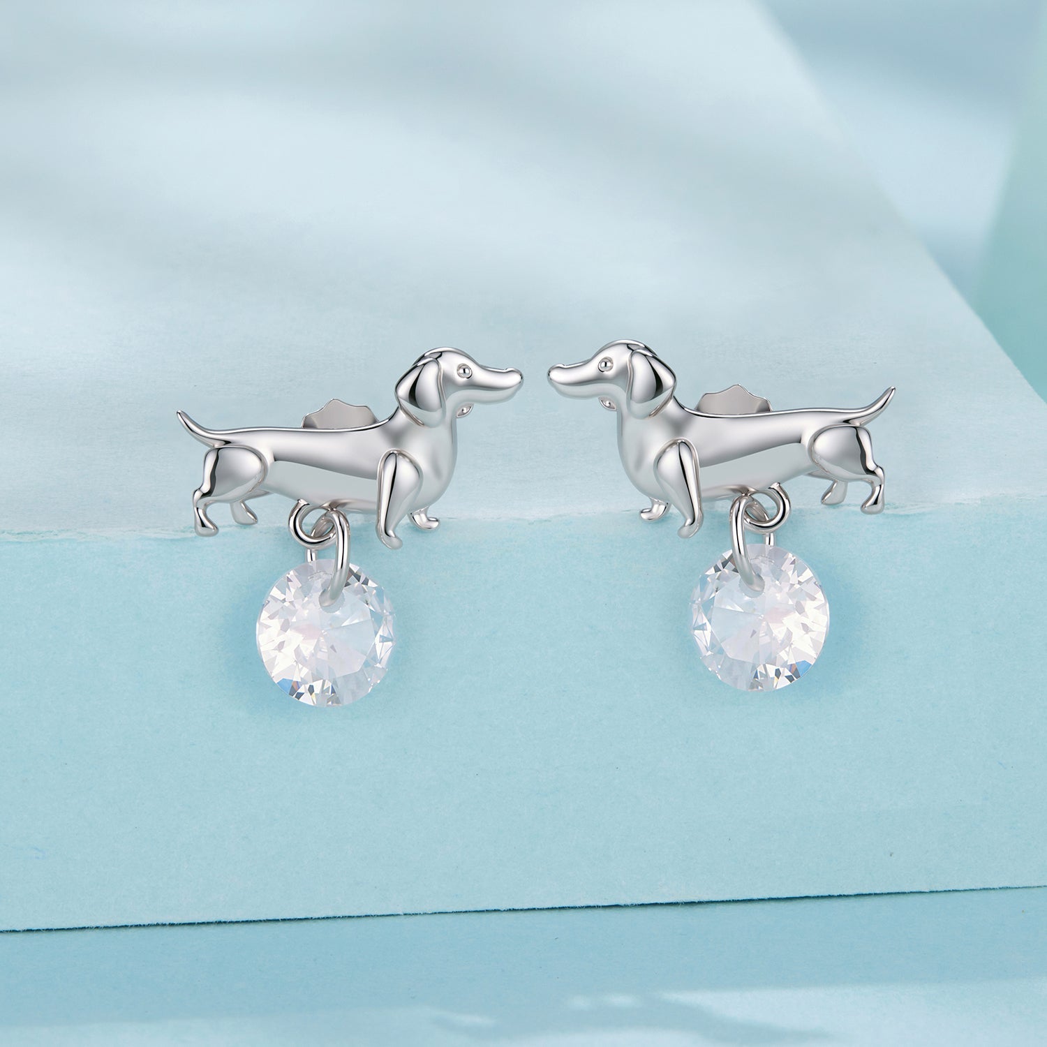 925 Sterling Silver White Gold Plated Pavé Setting CZ Earrings for Women DestGlow