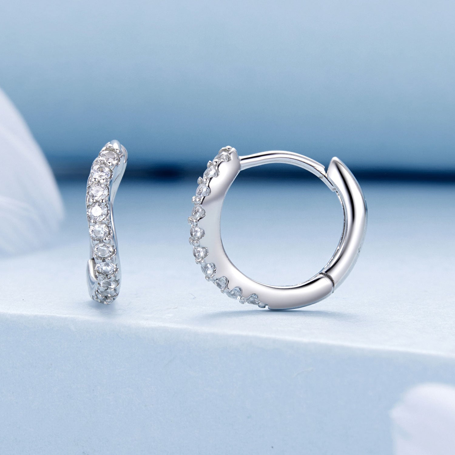 925 Sterling Silver Pavé CZ Earrings for Women DestGlow