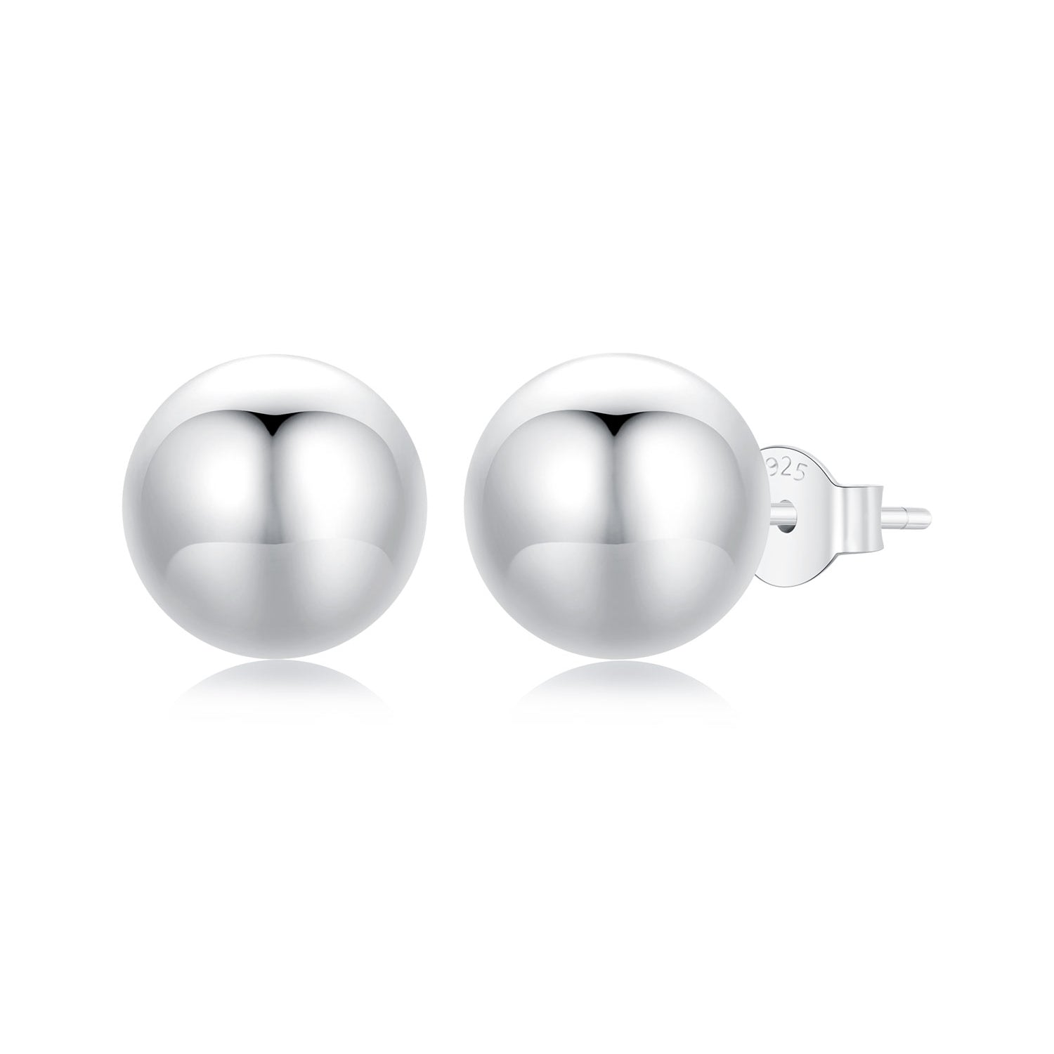 925 Sterling Silver Plated White Gold Earrings - 10mm for Women DestGlow