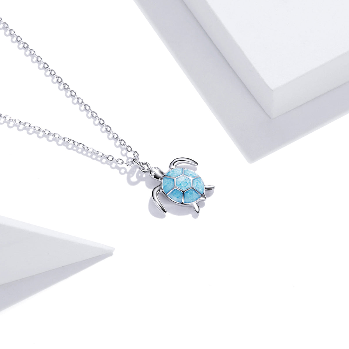925 Sterling Silver Adjustable Necklace with Pavé CZ and Enamel, 44cm DestGlow