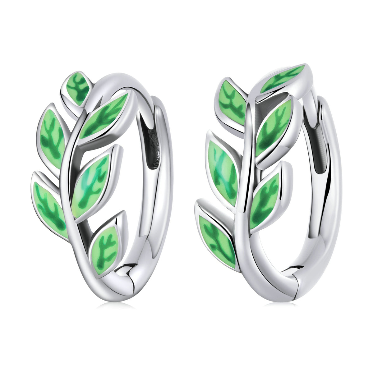 925 Sterling Silver Enamel Oxidized Silver Earrings for Women, 1.2*0.5cm DestGlow