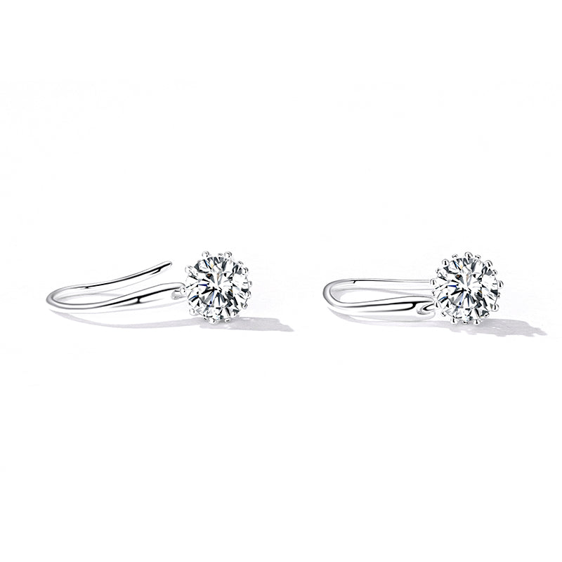 925 Sterling Silver Earrings with Pavé Setting and Platinum Plating DestGlow