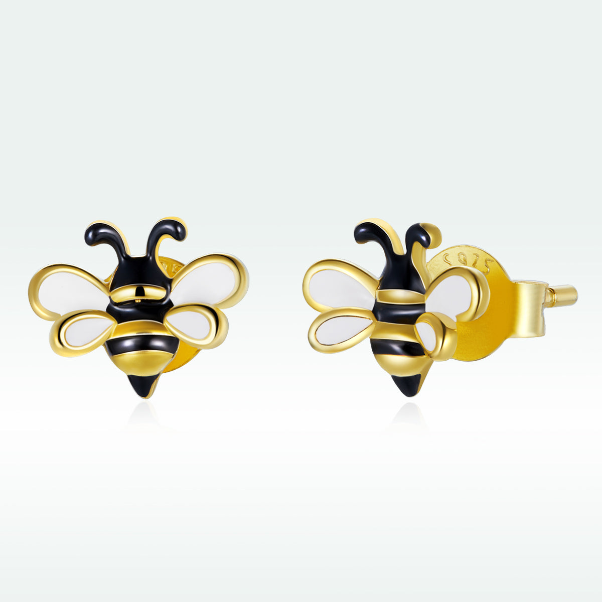 925 Sterling Silver Enamel Plated Gold Earrings DestGlow