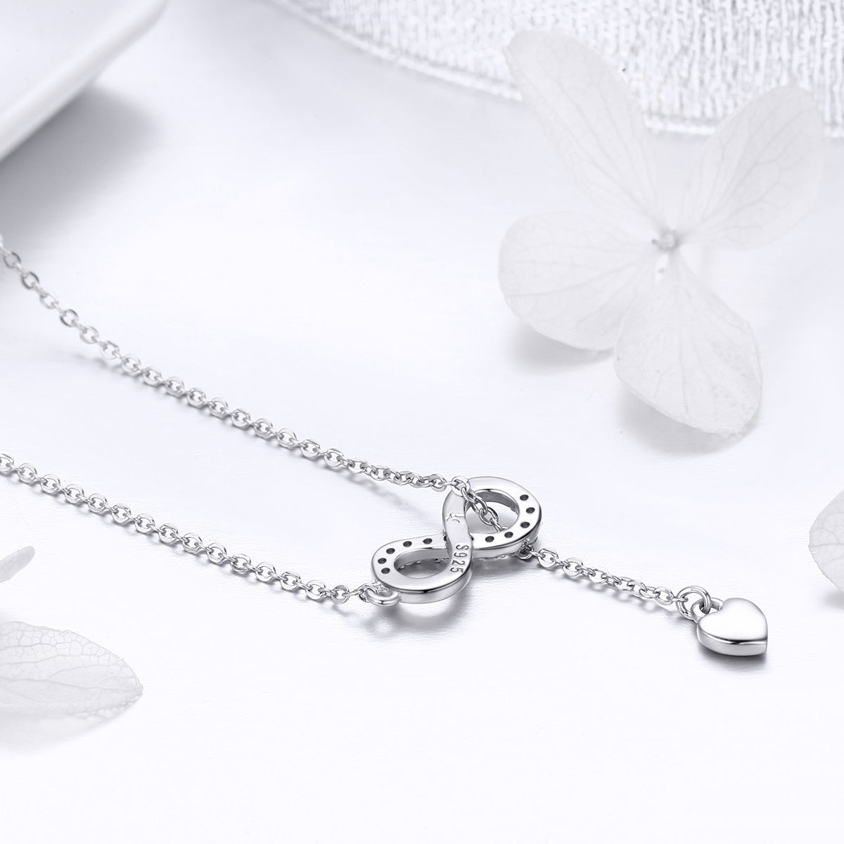 925 Sterling Silver Adjustable Necklace 38-45cm for Women DestGlow