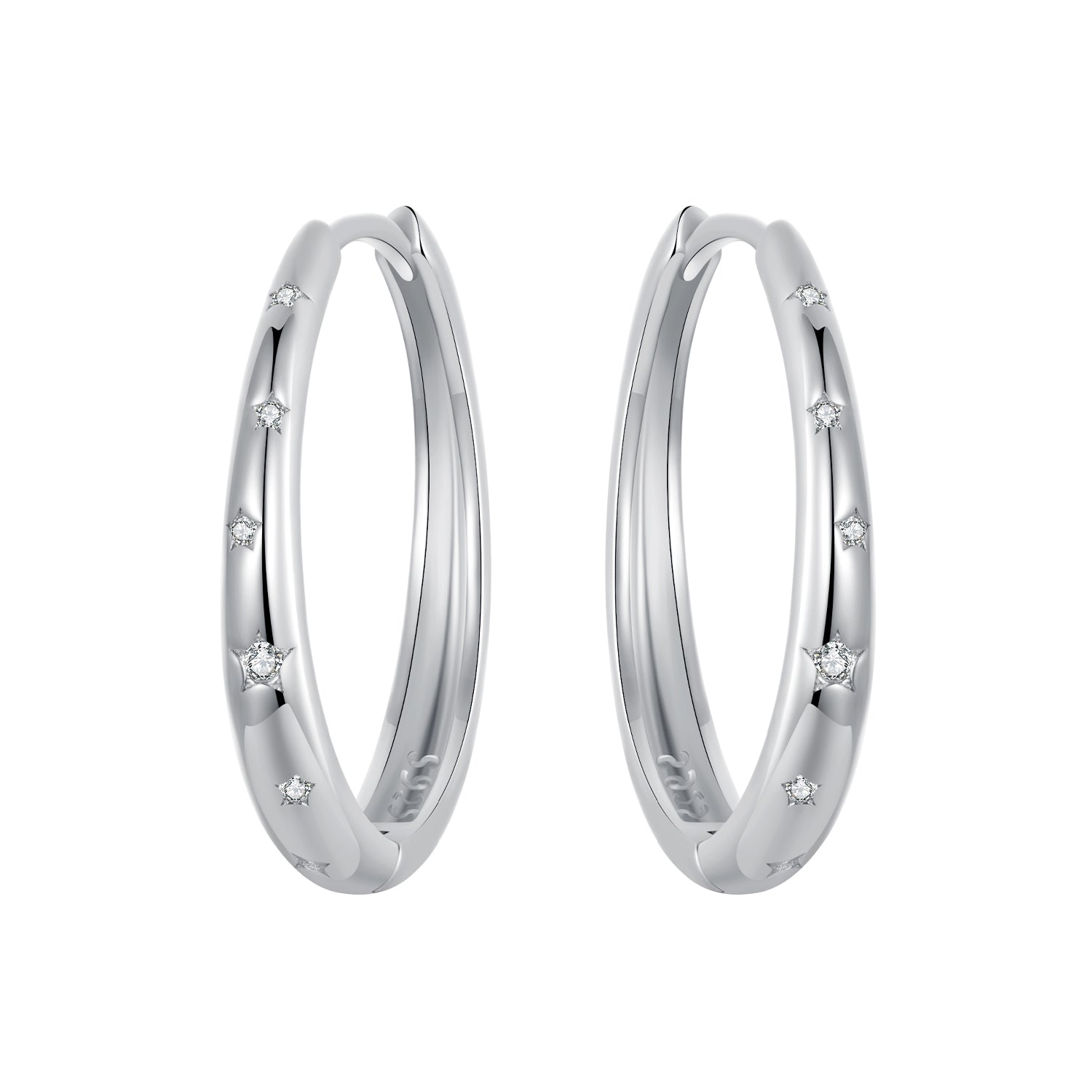 925 Sterling Silver Earrings with Pavé Setting CZ for Women DestGlow