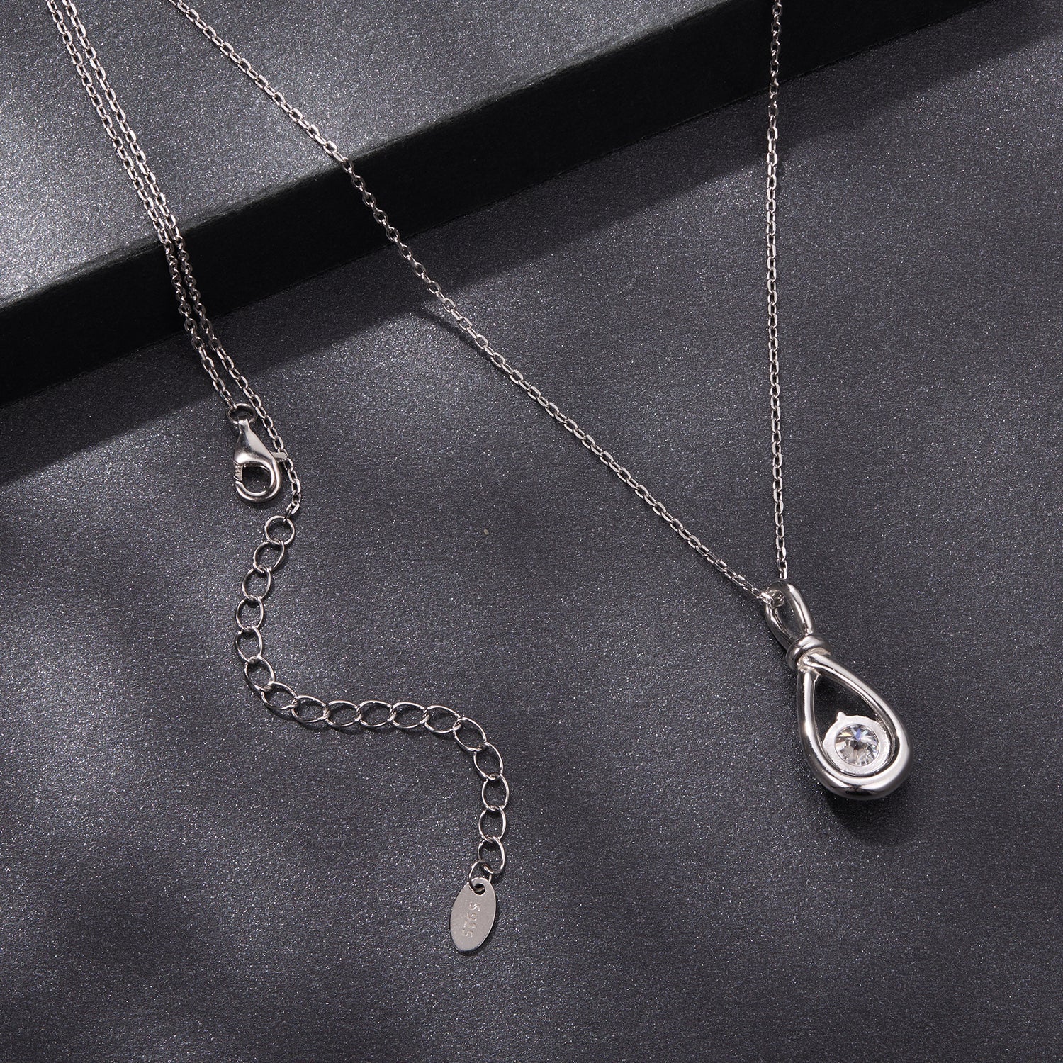 925 Sterling Silver 1 Carat Moissanite Necklace with White Gold Plating - 40+5cm Length for Women DestGlow