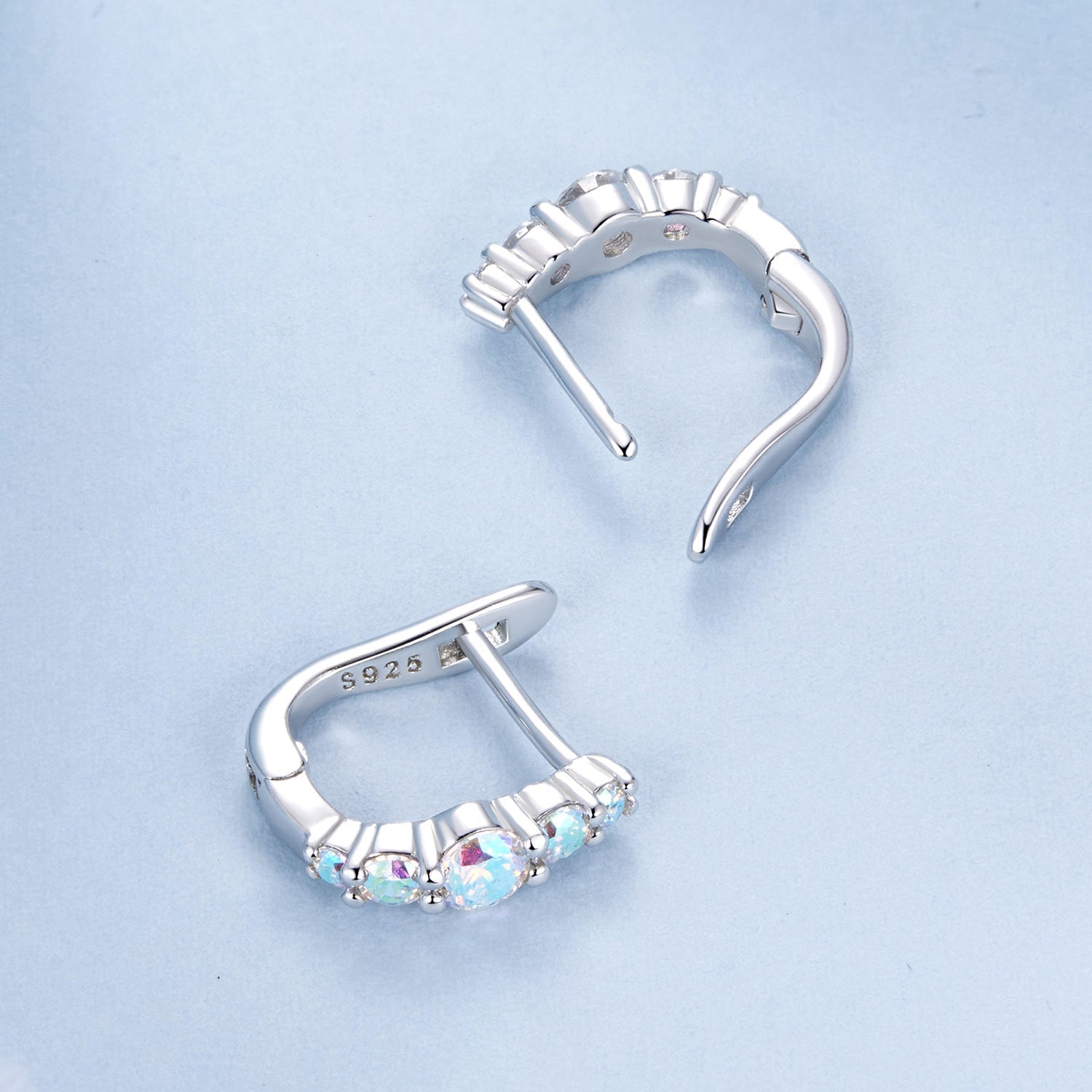 925 Sterling Silver Earrings with CZ in Pavé Setting, 12x3mm, for Women DestGlow