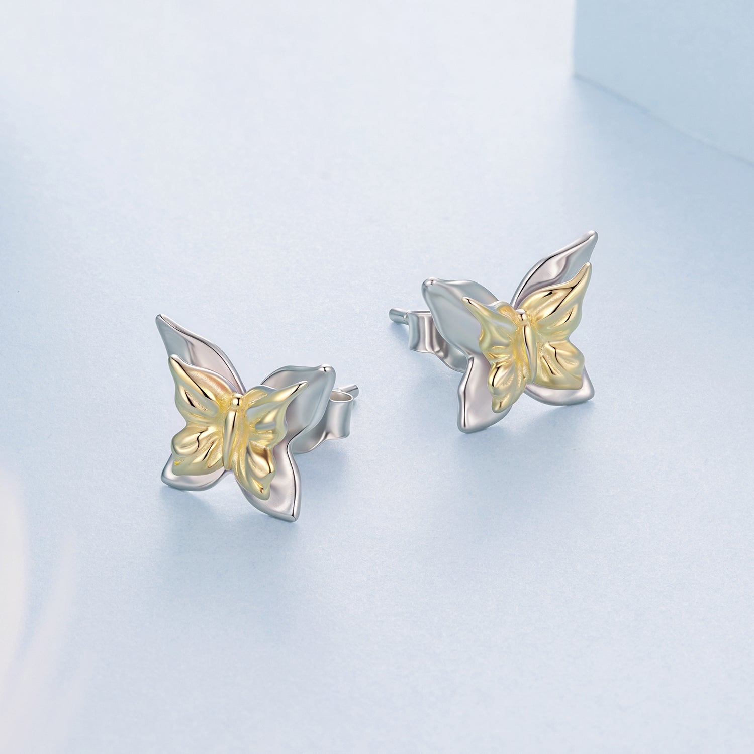 925 Sterling Silver White Gold Plated Small Earrings DestGlow