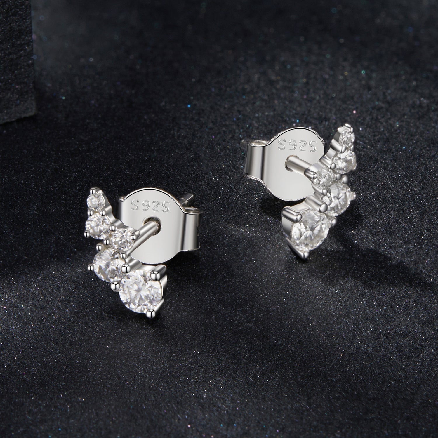 925 Sterling Silver Moissanite Earrings with White Gold Plating for Women DestGlow