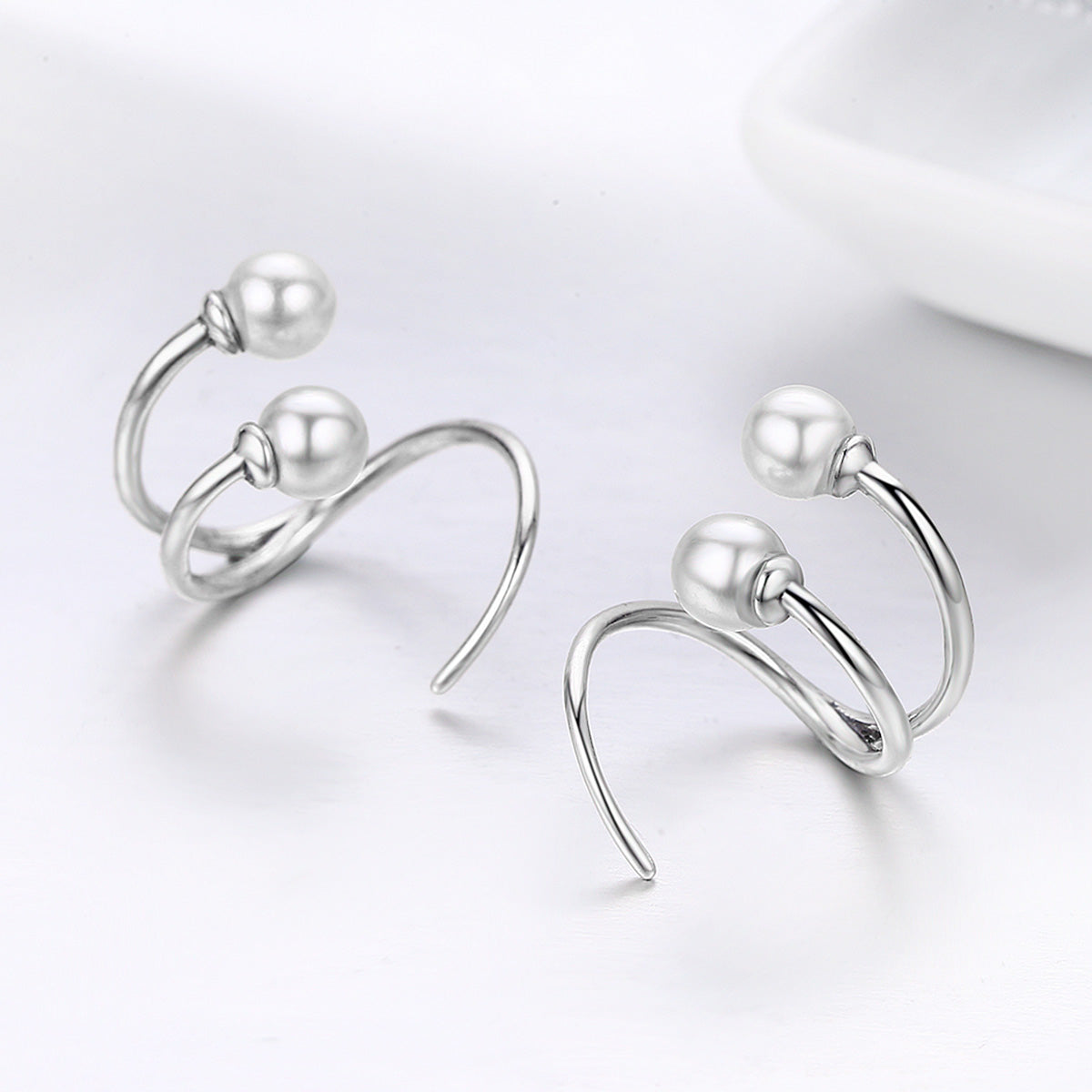 925 Sterling Silver Oxidized Earrings with Shell Pearl for Women DestGlow