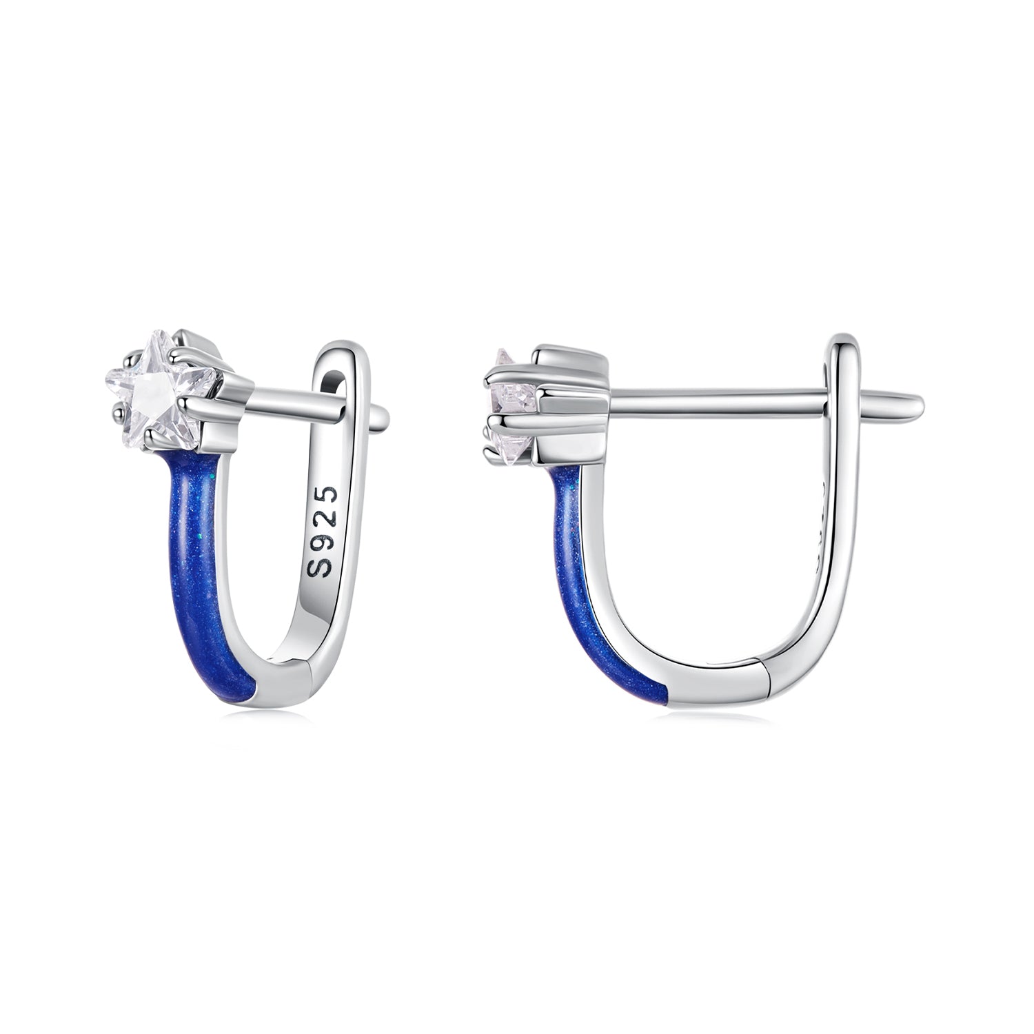 925 Sterling Silver Enamel Earrings with Pavé CZ for Women DestGlow