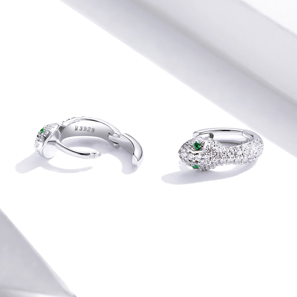 925 Sterling Silver Earrings with Plated Platinum and CZ for Women DestGlow