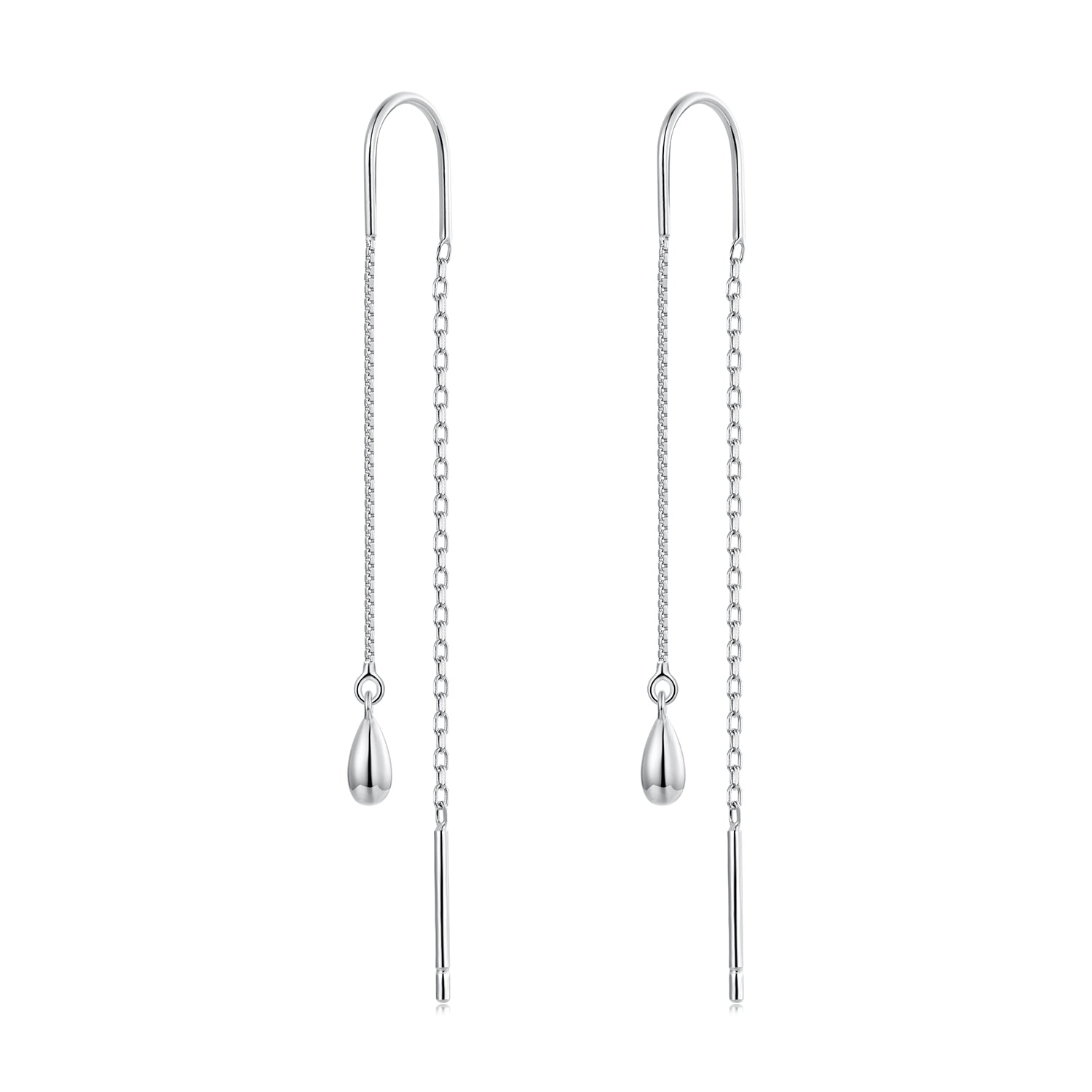 925 Sterling Silver Plated White Gold Water Droplet Earrings for Women DestGlow
