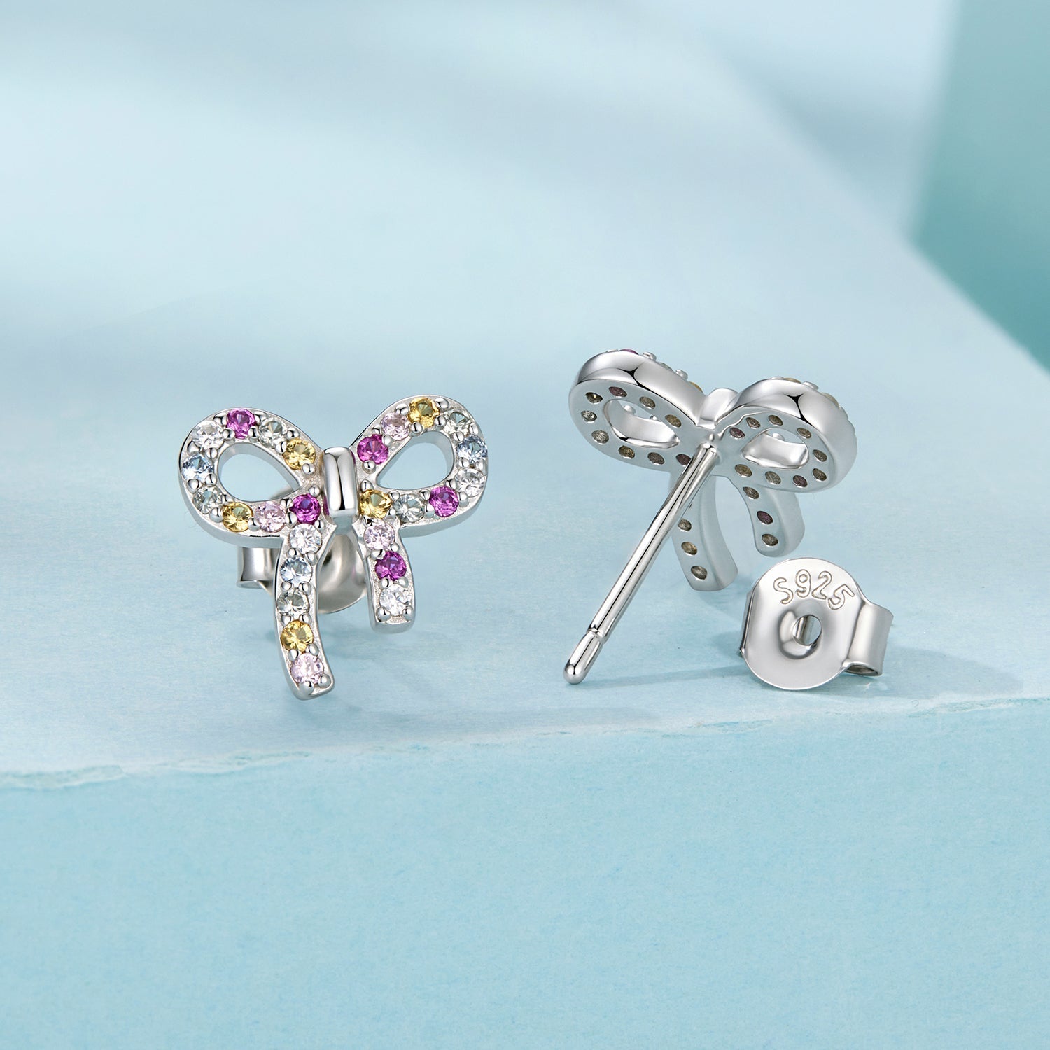 925 Sterling Silver White Gold Plated Pavé Setting CZ Earrings 1.0cm for Women DestGlow