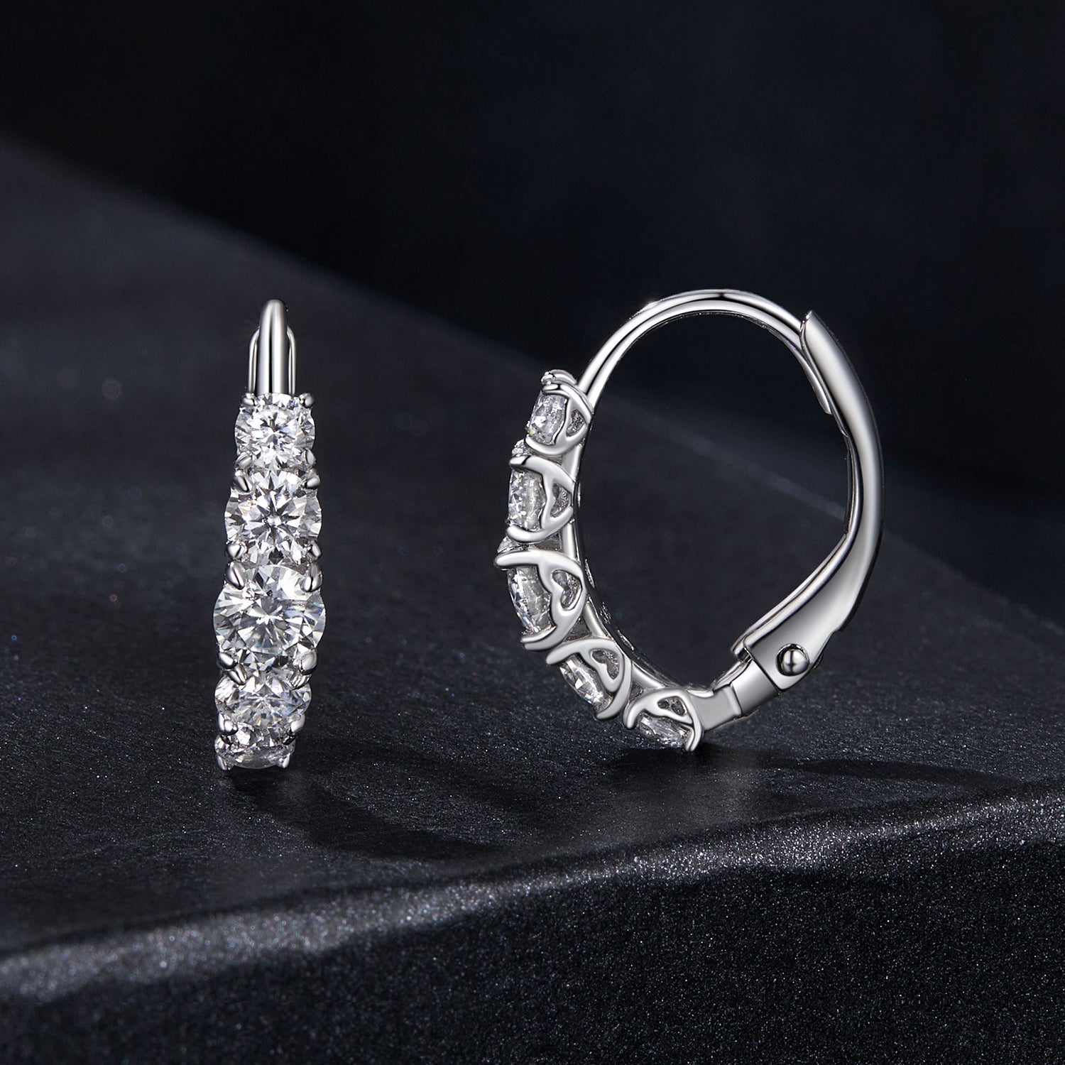 925 Sterling Silver Moissanite Earrings 13*4mm for Women DestGlow